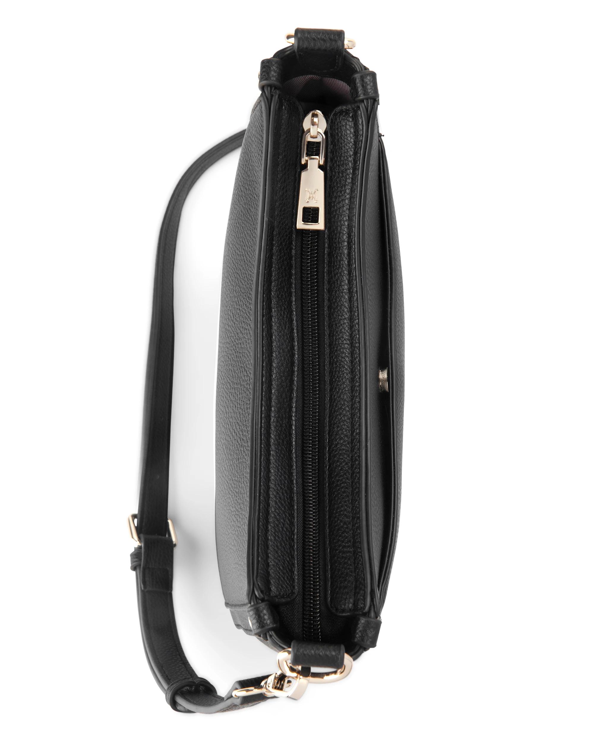 4 Madison Accessories Tina Medium Convertible Sling Bag with 2 Straps BLACK, 4 of 9