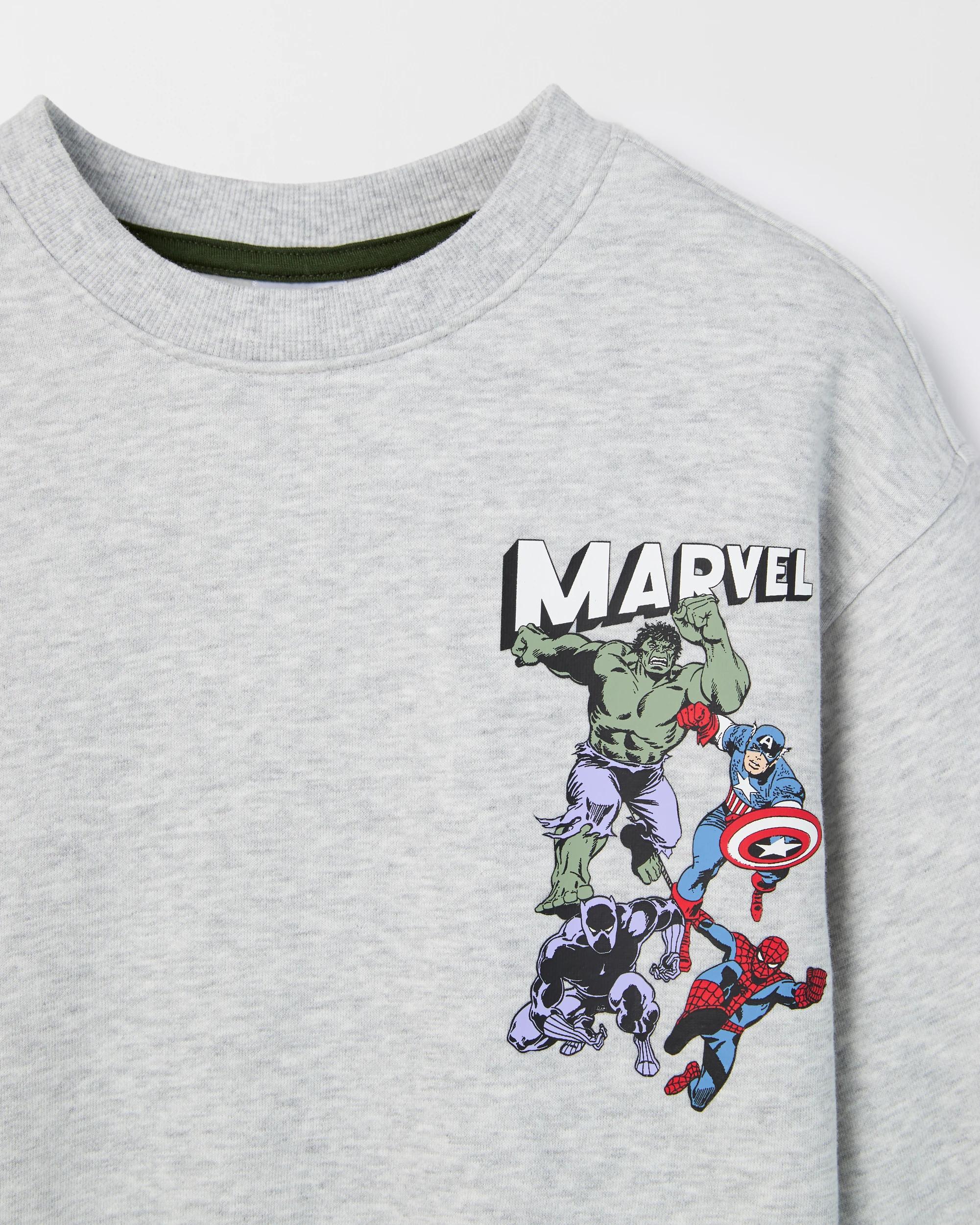 2 Disney Marvel Australian Cotton Blend Long Sleeve Jumper GREY MARLE, 2 of 3