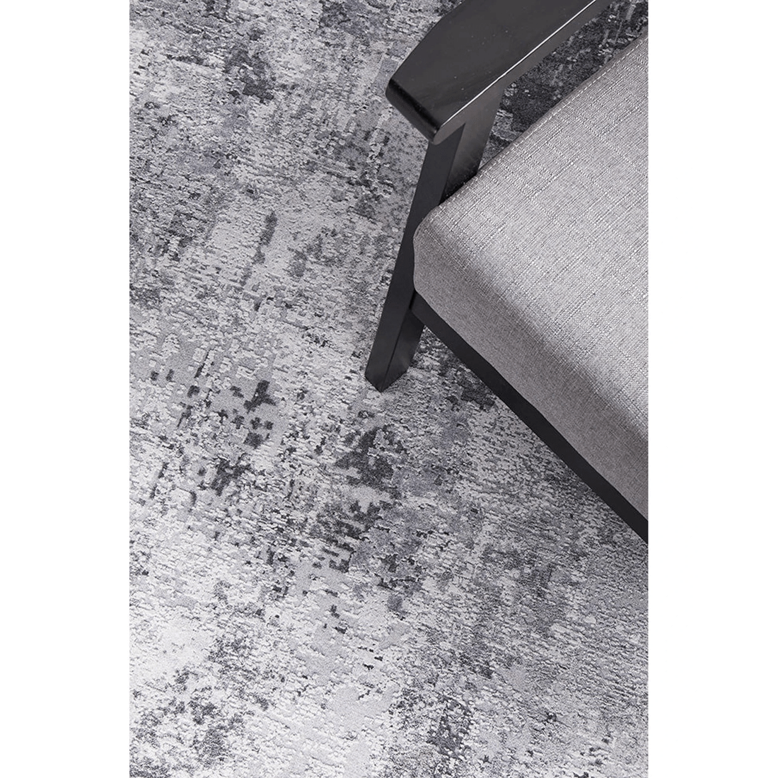 4 RUG CULTURE Illusions 156 Silver Polyester Rug - 3mm Power Loomed Pile - Silver, 4 of 7