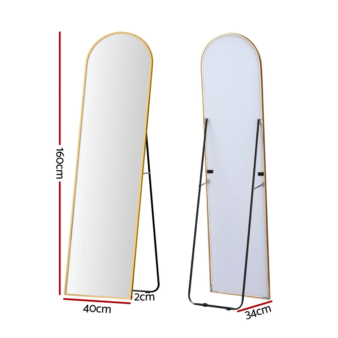 2 Embellir Full Length Mirror Floor Dressing Mirror 160cm - Gold, 2 of 2