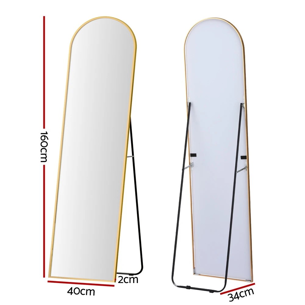 2 Embellir Full Length Mirror Floor Dressing Mirror 160cm - Gold, 2 of 6