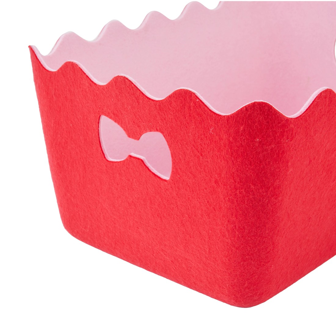 3 Christmas 2 Tone Red Felt Basket, 3 of 5