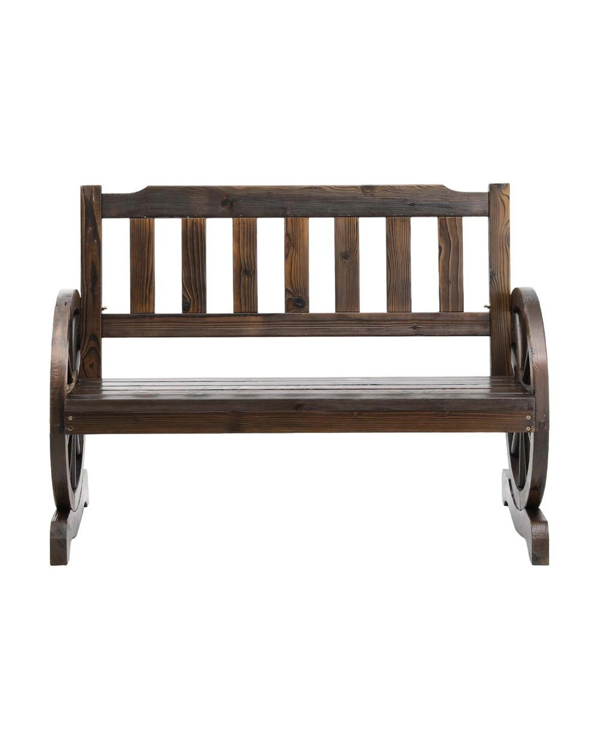 2 Gardeon Outdoor Garden Bench Wooden 2 Seater Wagon Chair Patio Furniture
 - Brown, 2 of 2