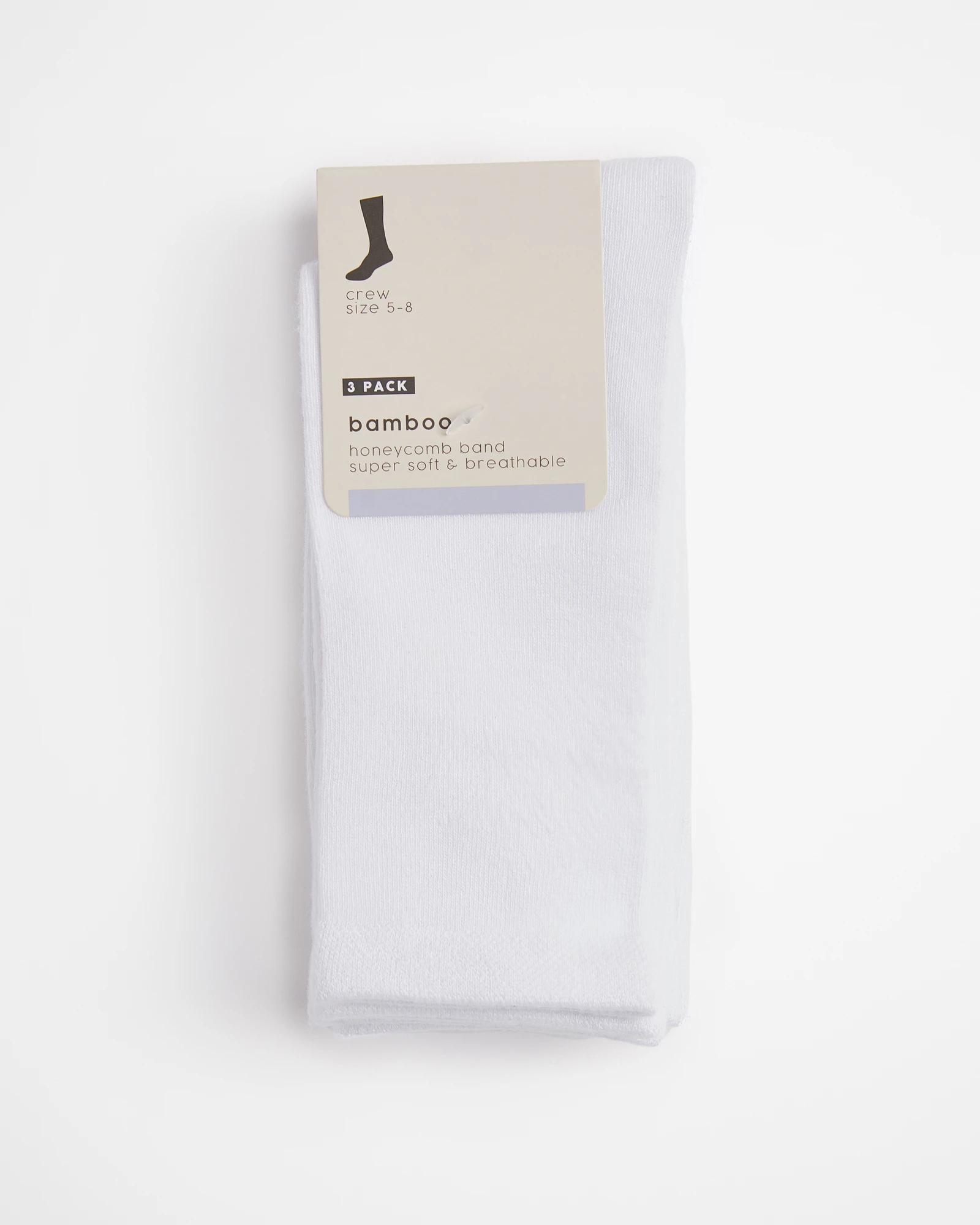 3 Target 3 Pack Bamboo Crew Socks WHITE, 3 of 3