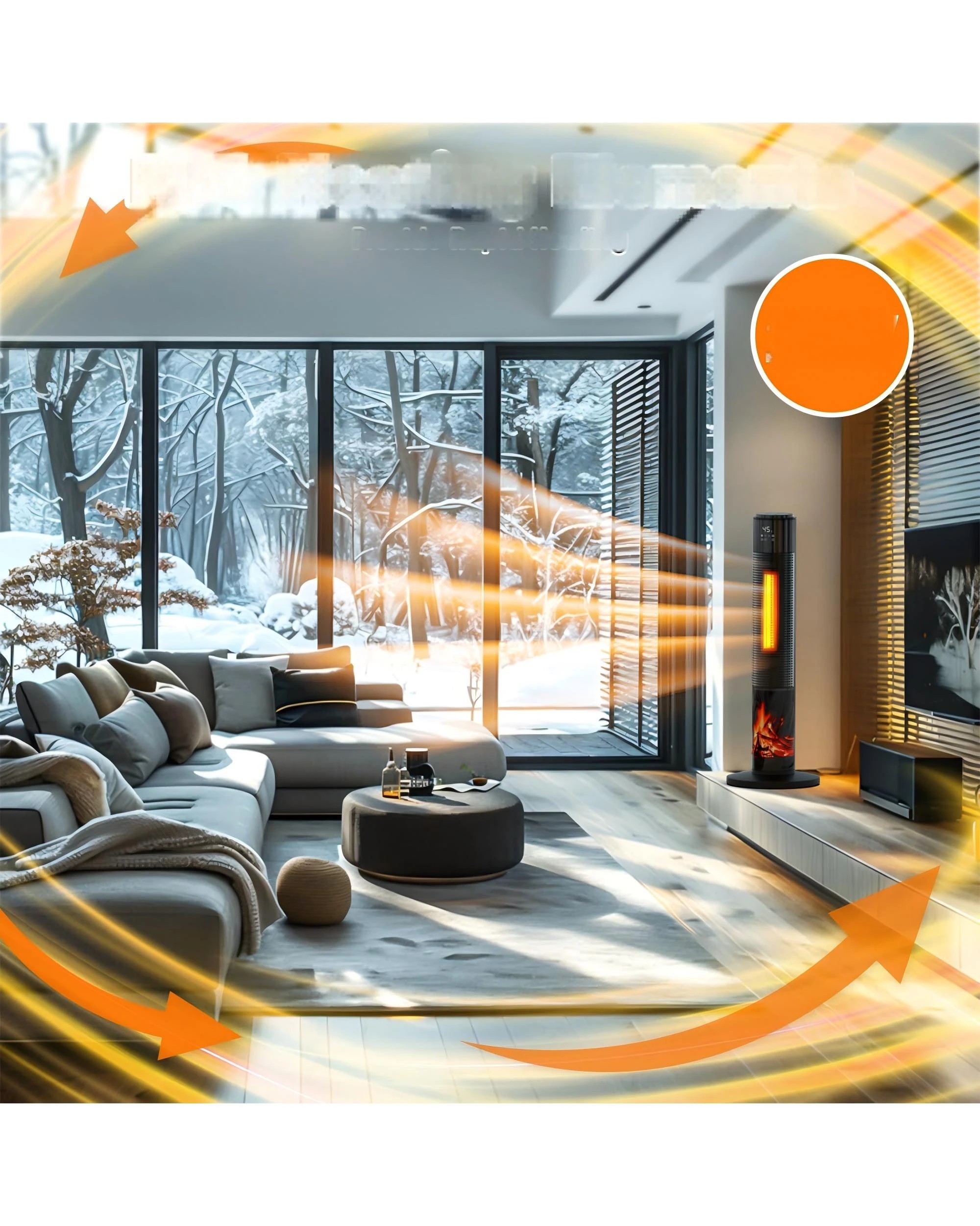 6 Advwin Ceramic Fan Heater With Flame Effect 2000w
 - Black, 6 of 7