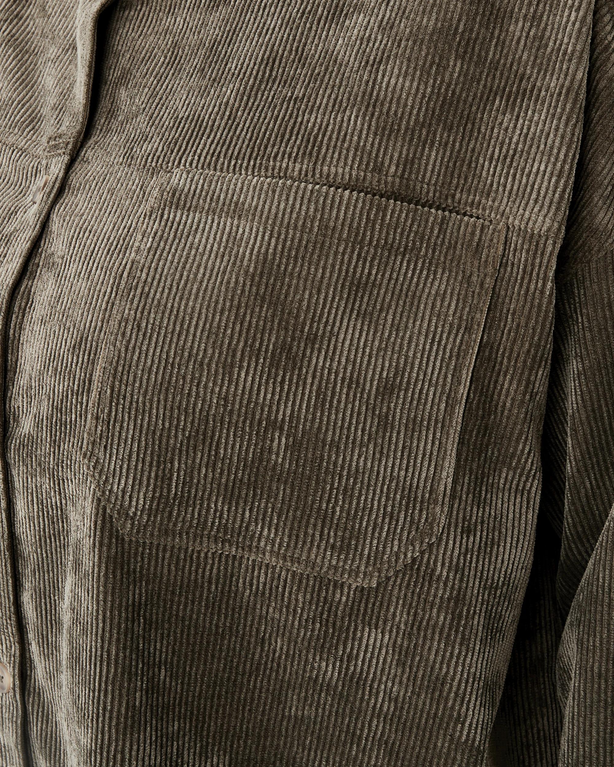 6 Curve Long Sleeve Corduroy Shirt Deep Olive, 6 of 8