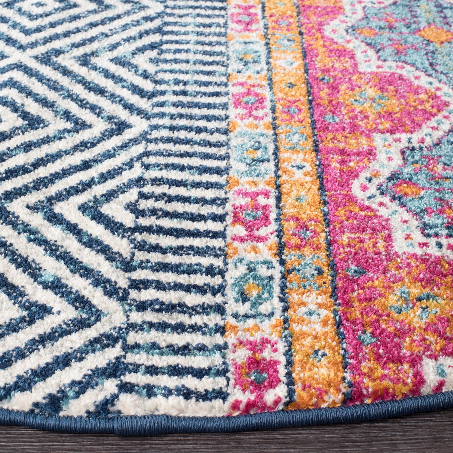 3 Common Ground Rugs Bluebay 455 200x200cm - Medium Round Rug - Blue, 3 of 5