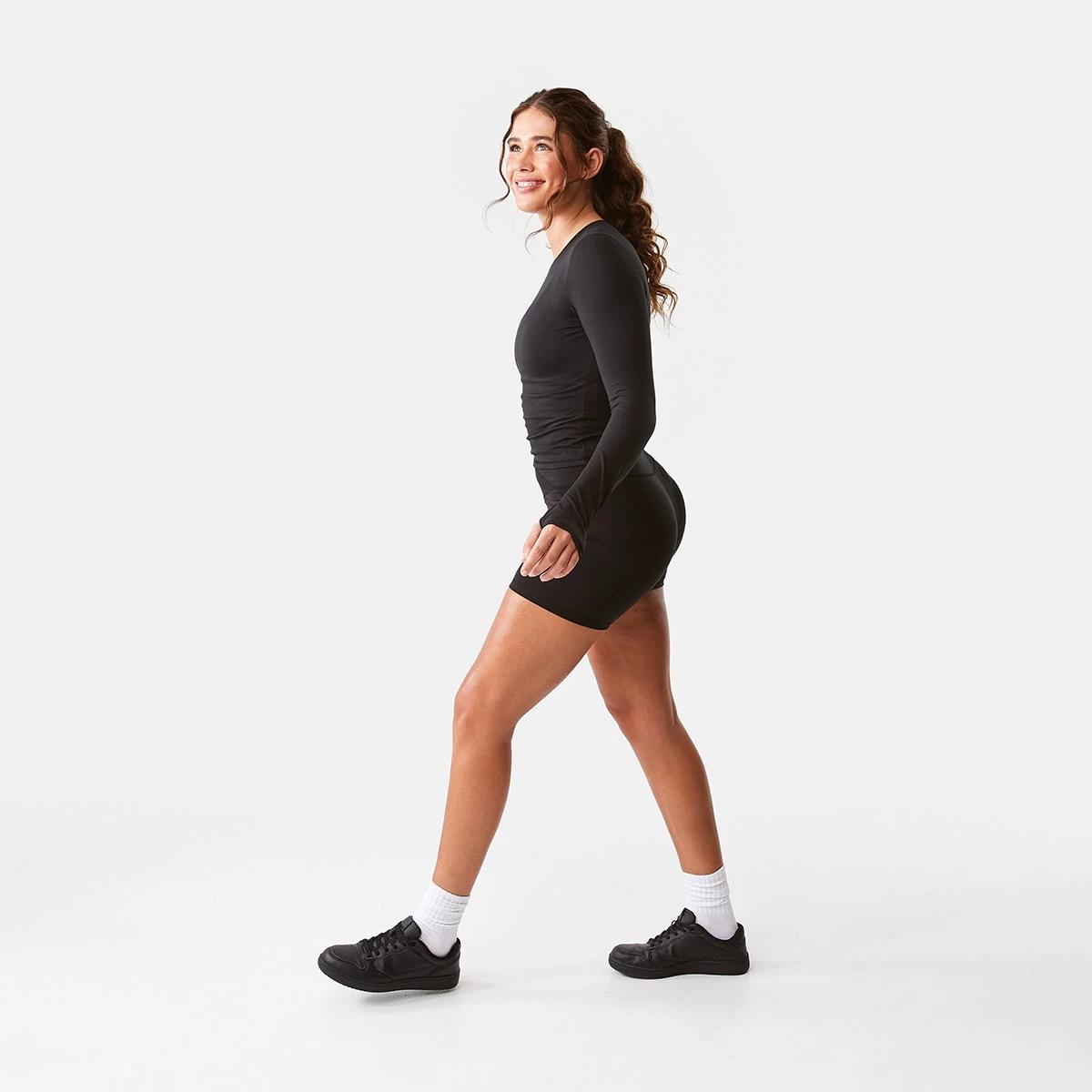 3 Active Womens Long Sleeve Ultrasoft Top BLACK, 3 of 6