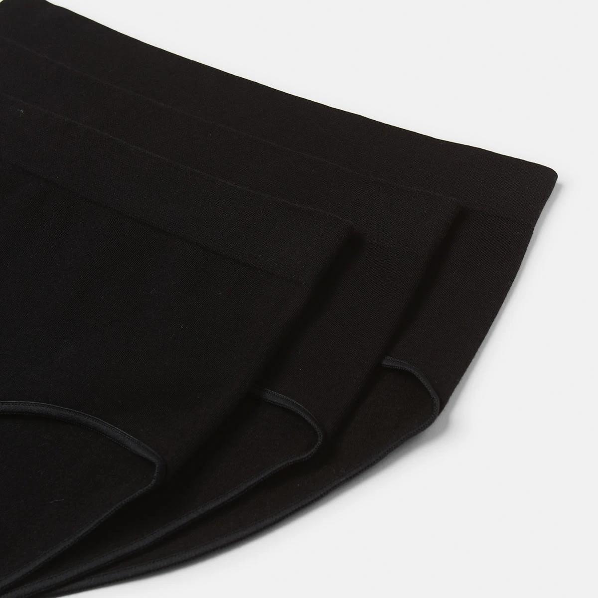 2 3 Pack Seamfree Cotton Full Briefs BLACK, 2 of 7