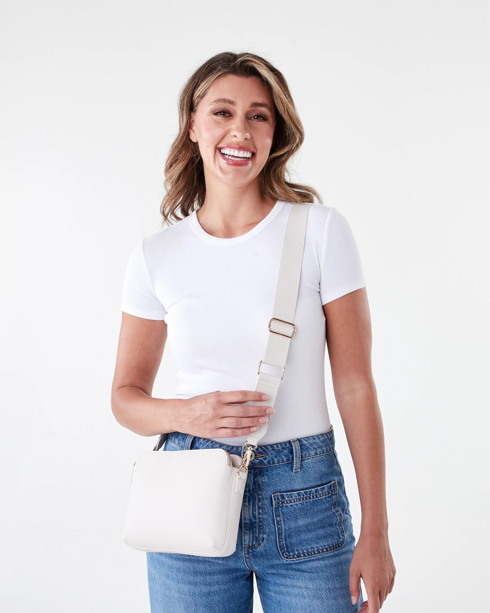 5 Double Pocket Crossbody Bag White, 5 of 5