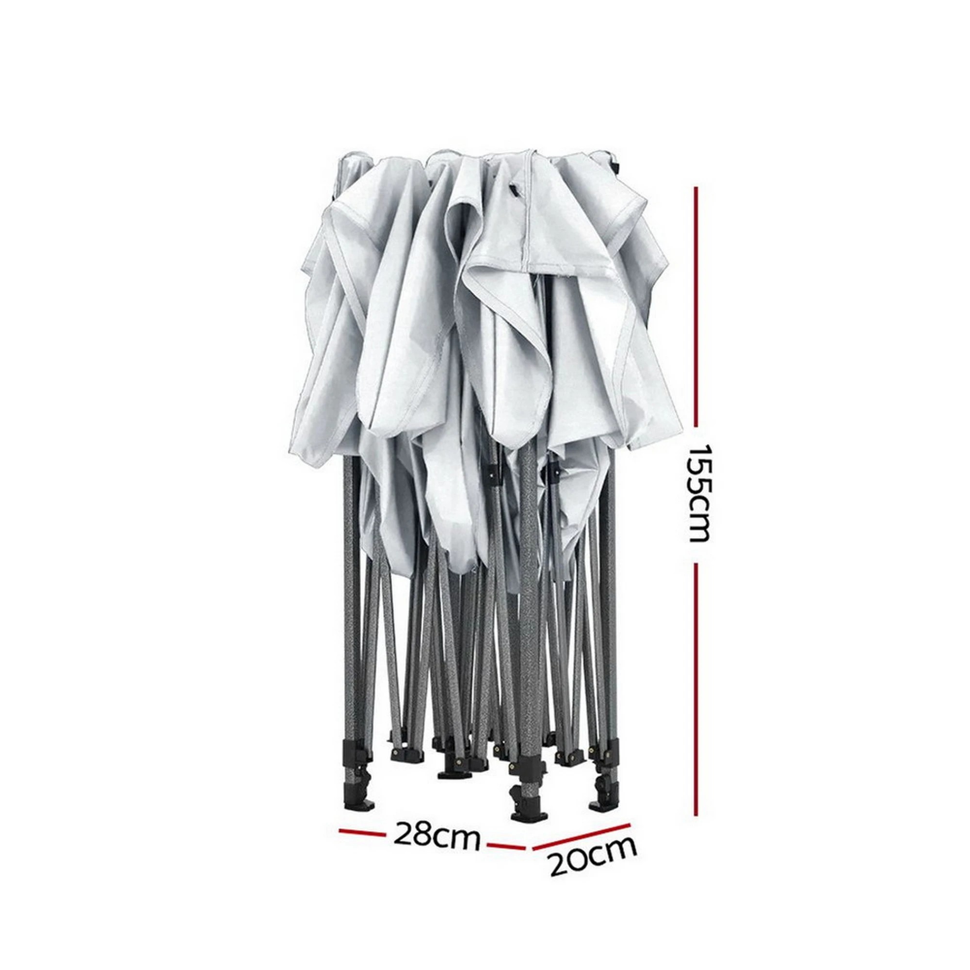 4 Instahut Gazebo Pop Up Marquee  Folding Tent 500D Oxford Fabric - White, 4 of 10