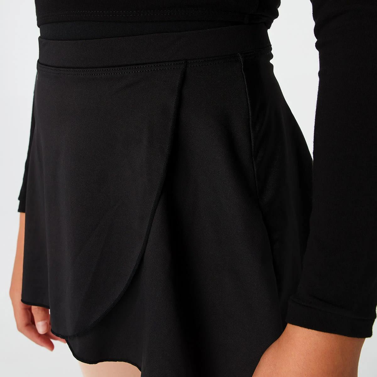 4 Dance Knit Wrap Skirt BLACK, 4 of 6