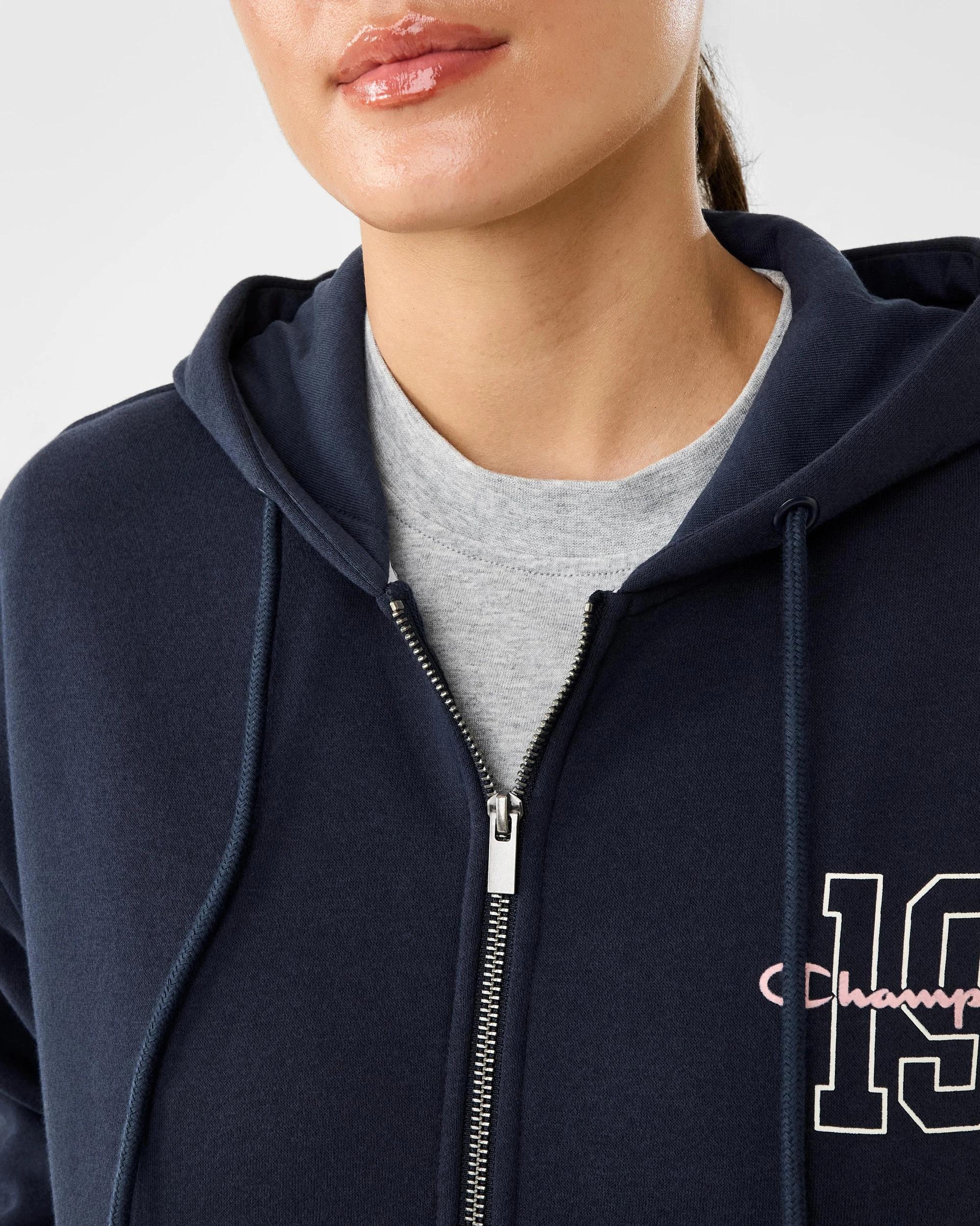 6 Champion Script Adult Varsity Zip Through Jacket Navy, 6 of 9