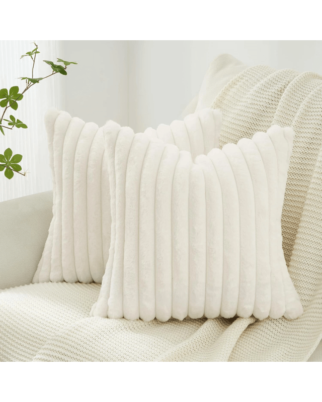 Gioia Casa 2-Pack Faux Fur Cushion Covers Soft 45x45cm - 