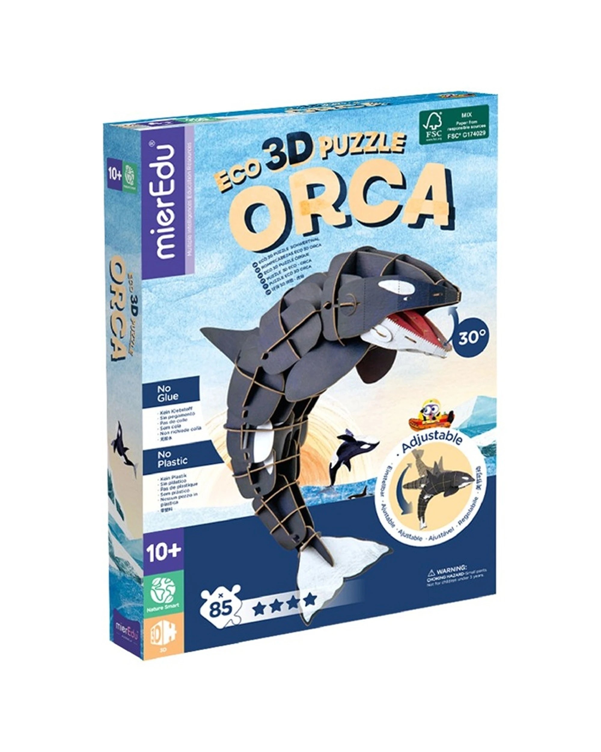 1 Mieredu Eco 3D Puzzle Orca Deluxe Stem Kids Model Kit Toy, 1 of 3