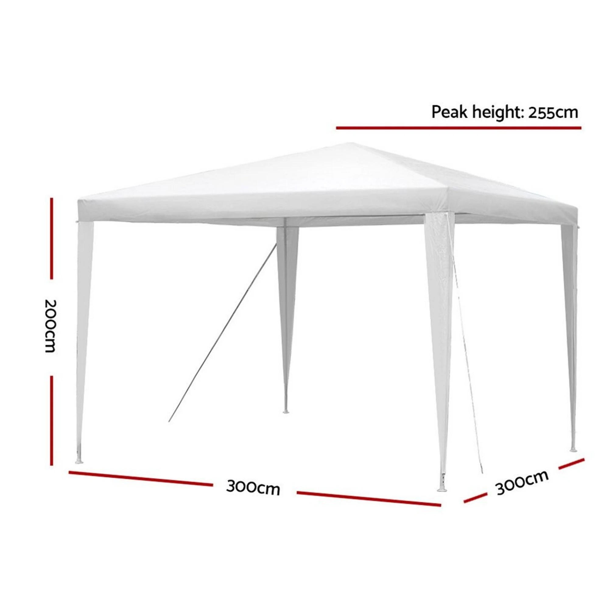 3 Instahut Gazebo  Wedding Party Marquee Tent Outdoor Event Camping Canopy Shade - White, 3 of 7