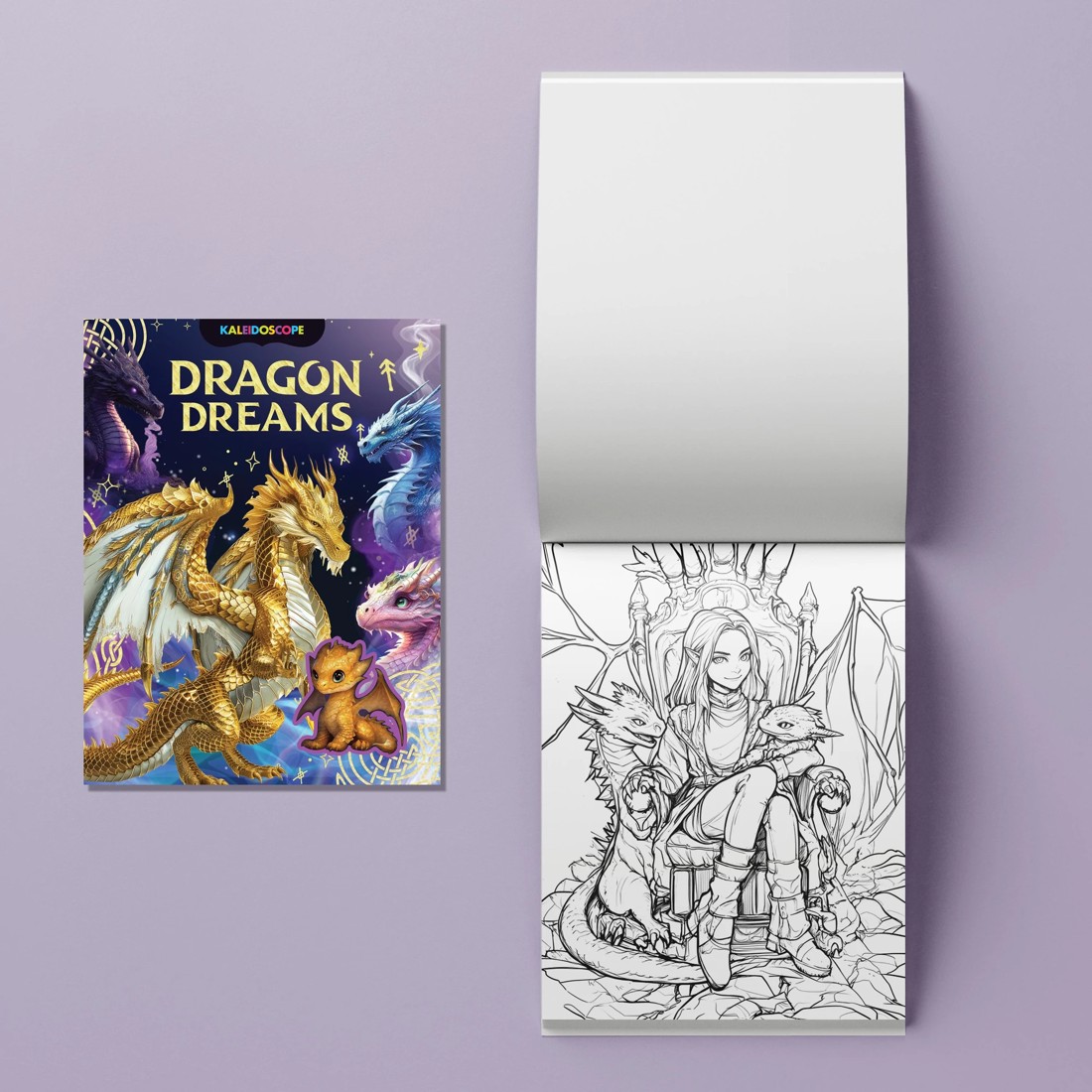 4 Kaleidoscope Colouring Kit: Dragon Dreams - Book, 4 of 5