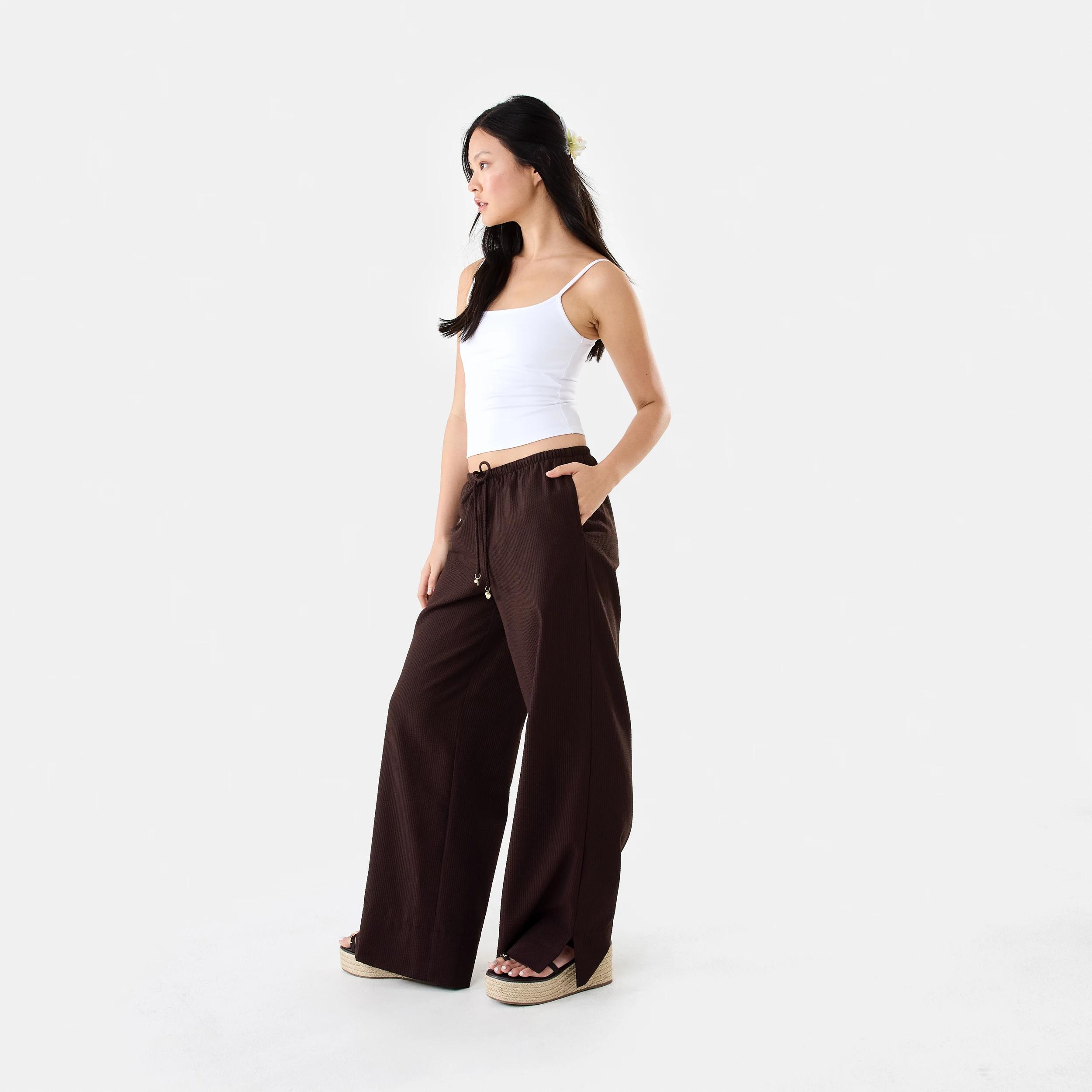 3 Pull-On Textured Pants Choc Plum, 3 of 7