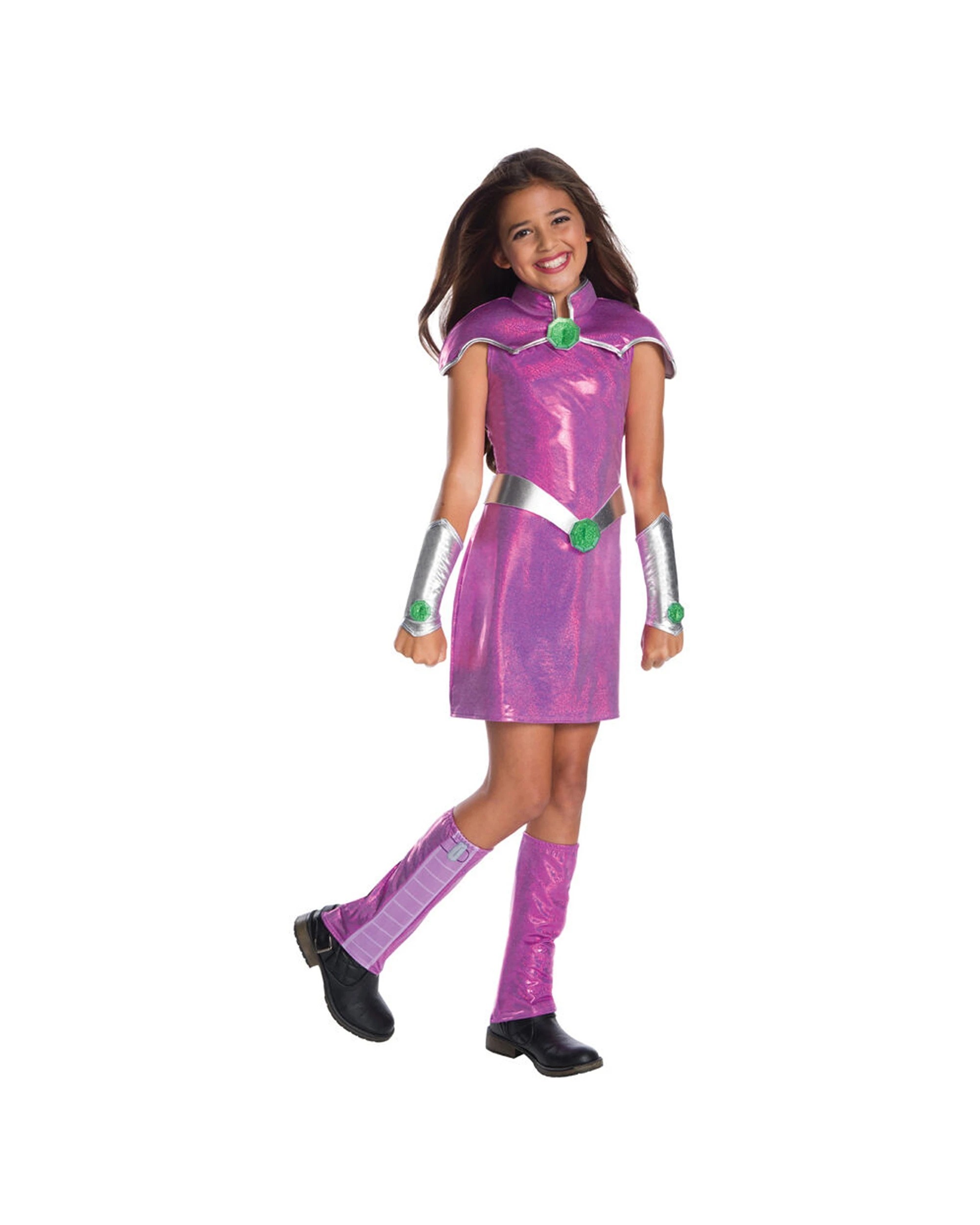1 DC Comics Starfire Deluxe Kids Girls Dress Up Costume Size S - Multi, 1 of 3