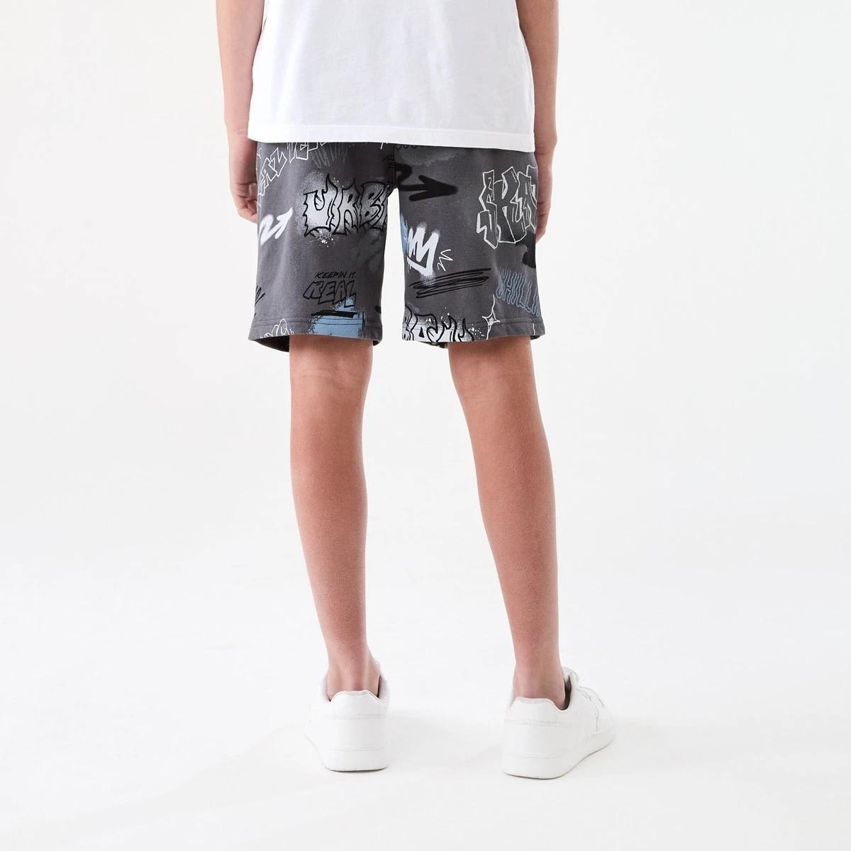 2 Printed Knit Shorts GRAFFITI OVERSPRAY GREY, 2 of 7