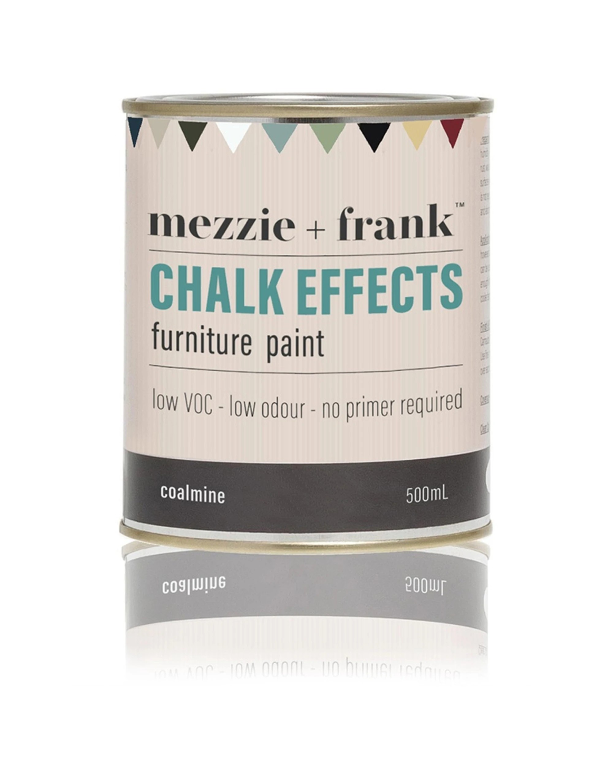 2 Mezzie+Frank Chalk Effect 0.5L Interior Water Based Furniture Paint Coalmine - Black, 2 of 5