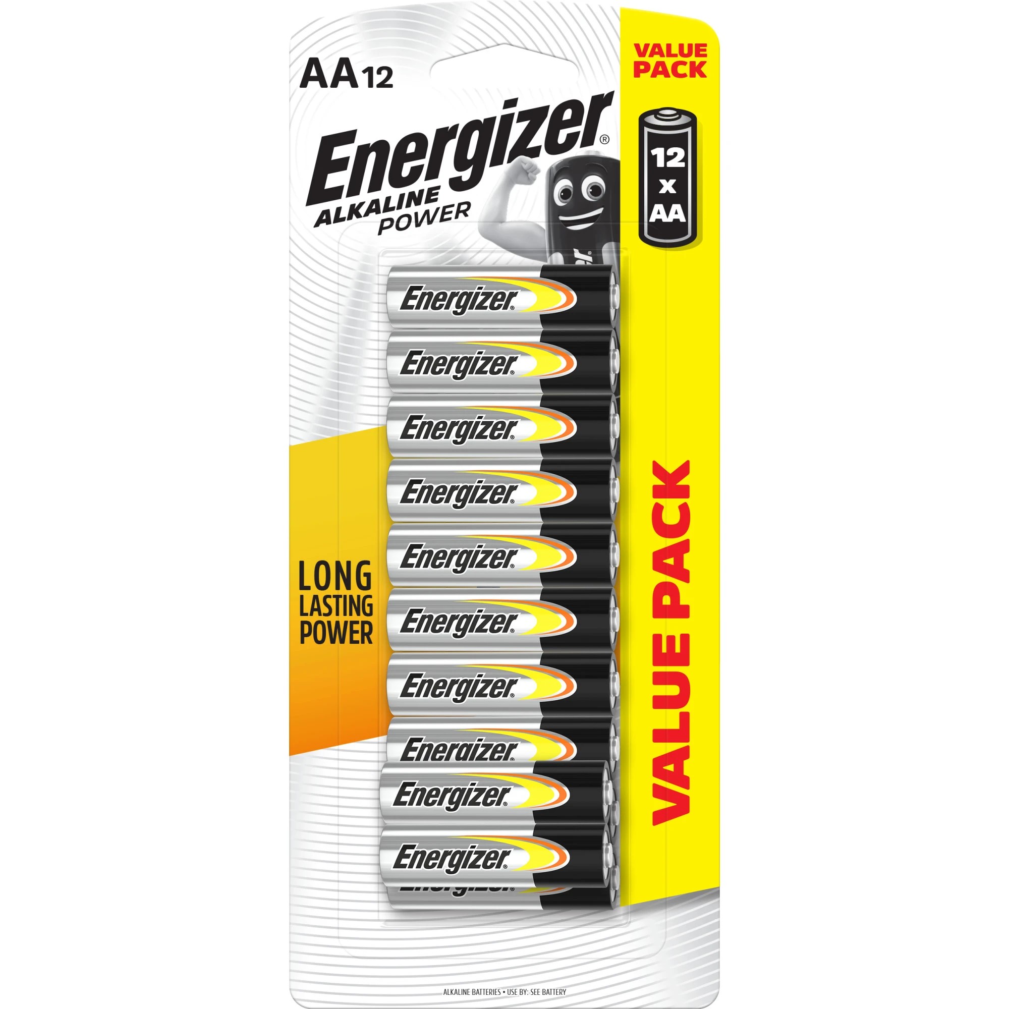 1 12 Pack Energizer AA Alkaline Batteries, 1 of 6