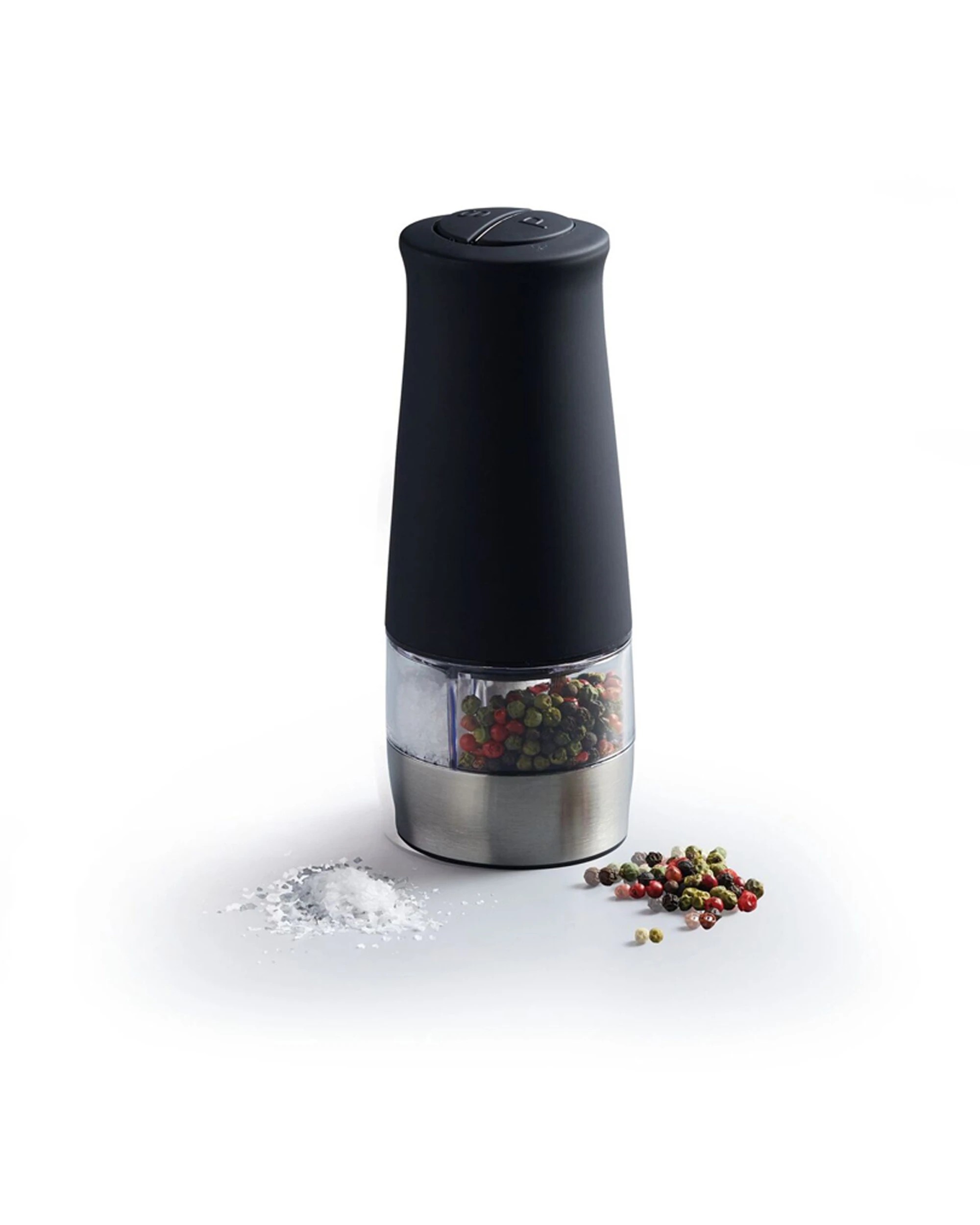 4 Mastercraft Electric Dual Salt Pepper Mill Spice Grinder - Black, 4 of 4