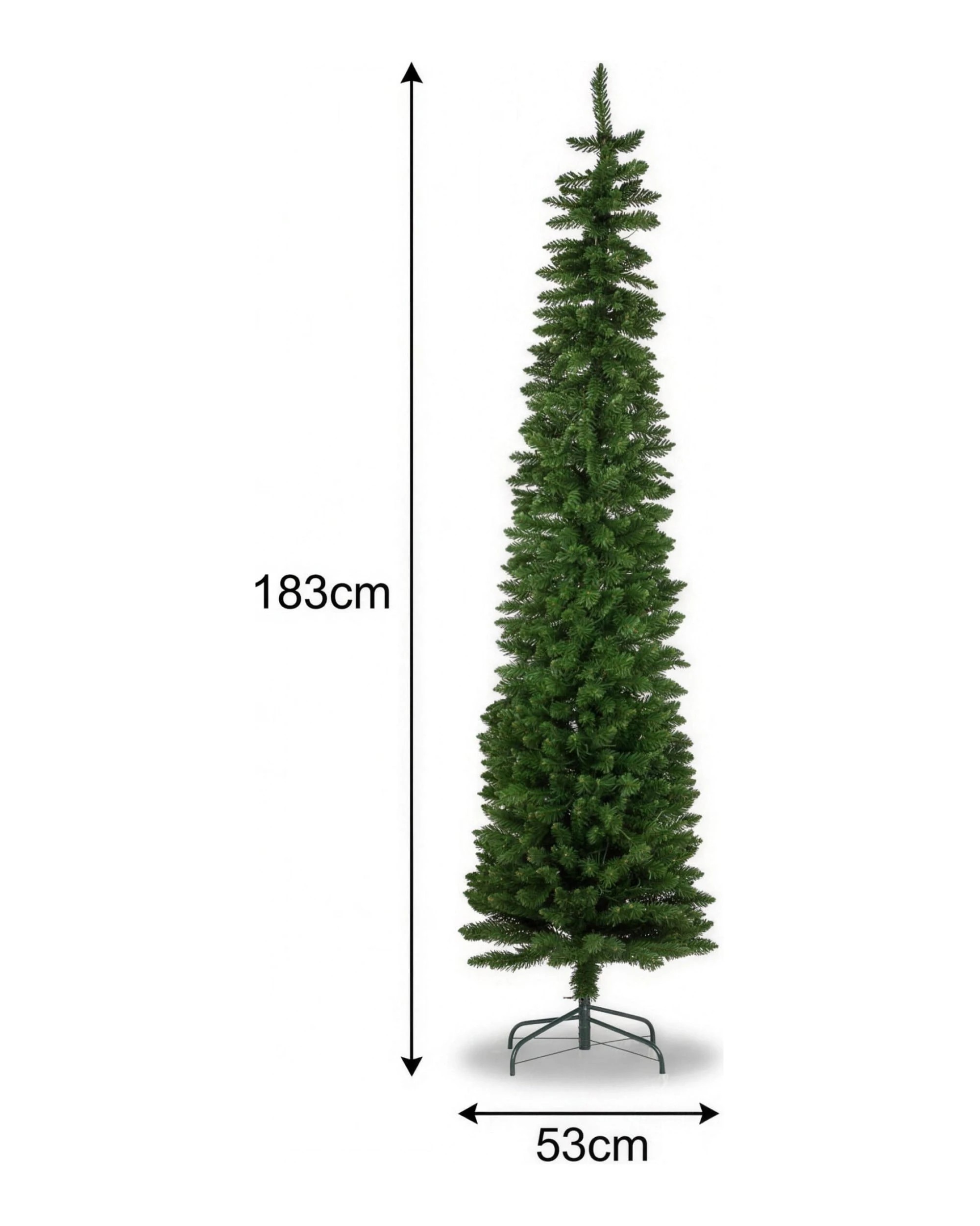 2 Christabelle 1.8m 6ft Pencil Pine Christmas Tree Pre Lit Multi Function LED Slim Artificial Indoor Xmas Decor Home, 2 of 4