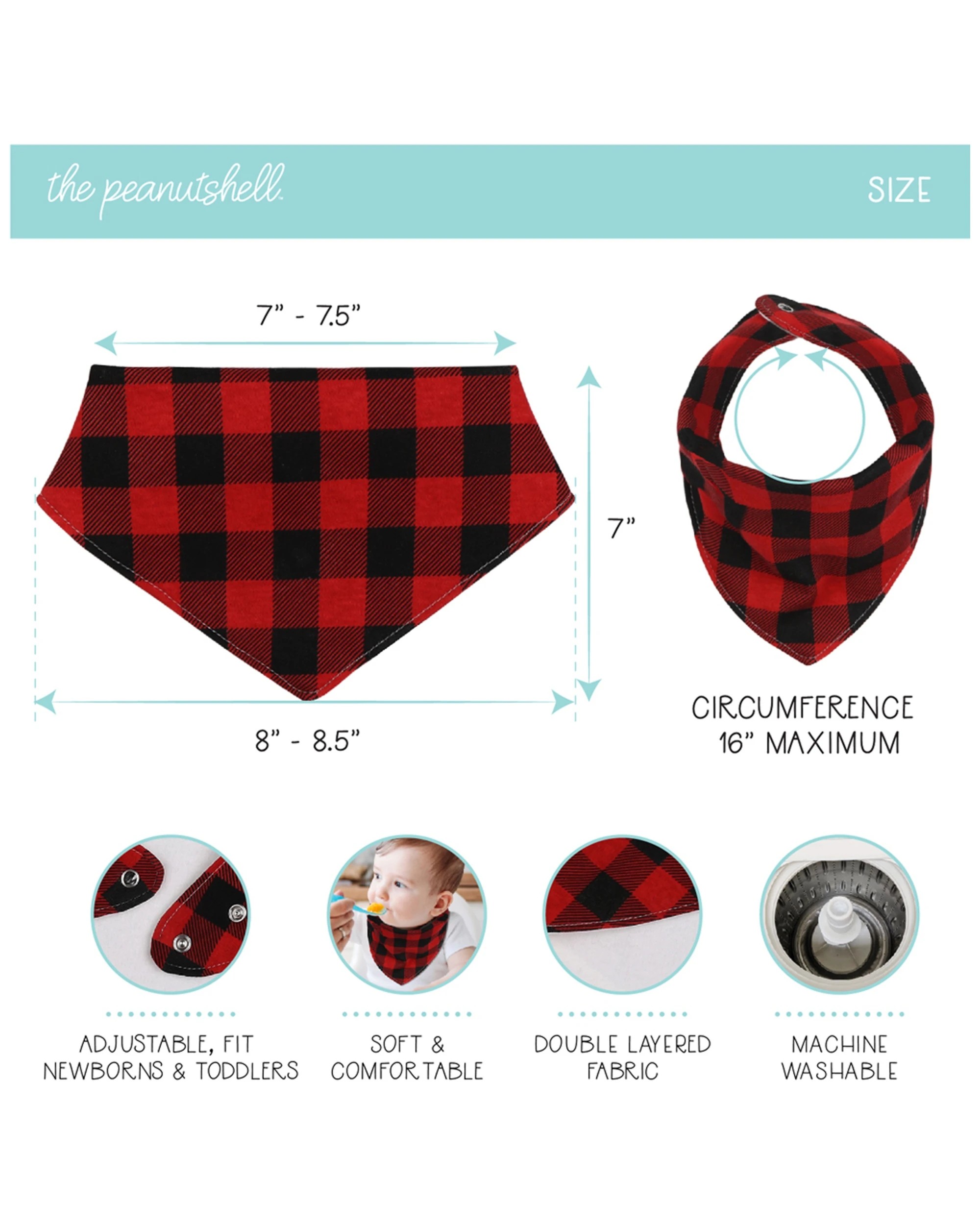 2 8pc The Peanutshell Cotton Bandana Feeding/teething Baby Bib Set - Multi, 2 of 3