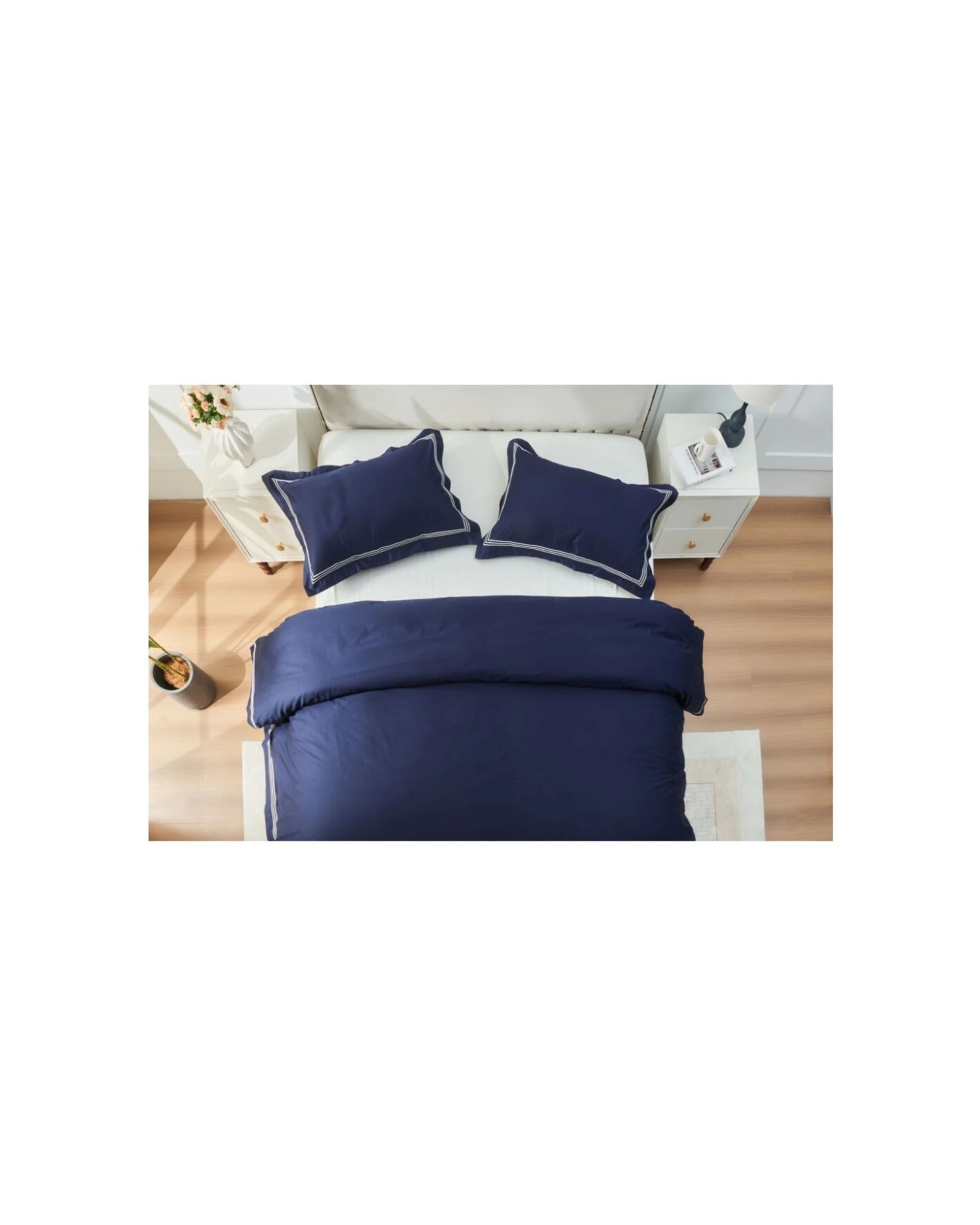 3 Grosvenor House 500TC Hotel Embroidered Quilt Set - Super King Bed - Blue, 3 of 7