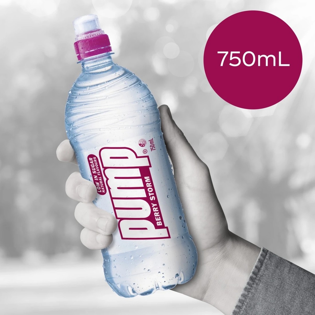3 Pump Water Bottle 750ml - Berry Storm, 3 of 3