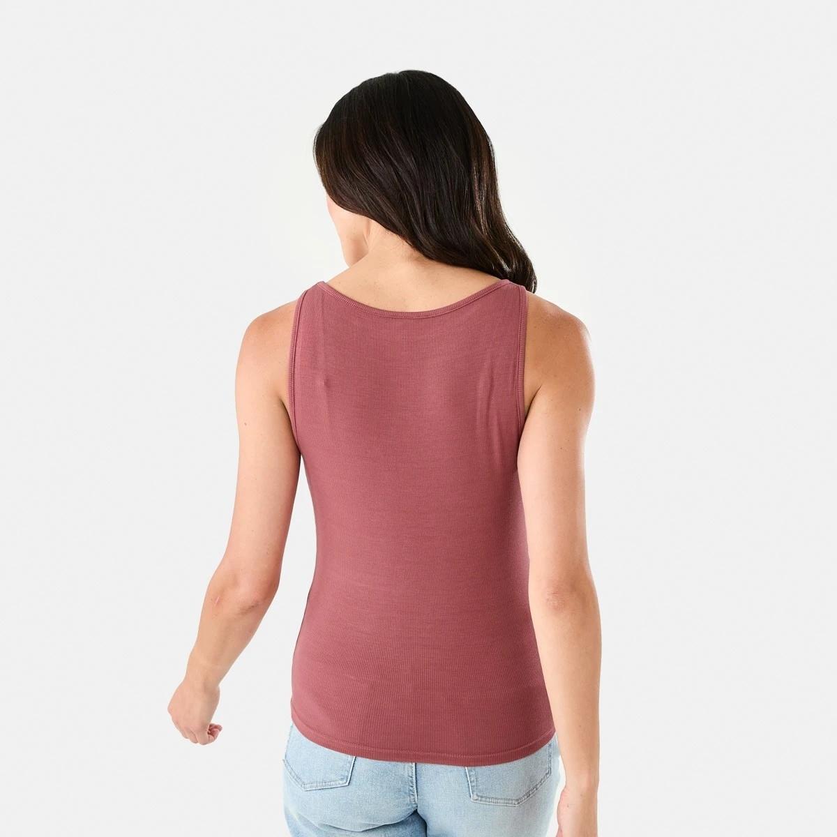 5 Sleeveless Rib Boat Neck Top Dried Red, 5 of 8