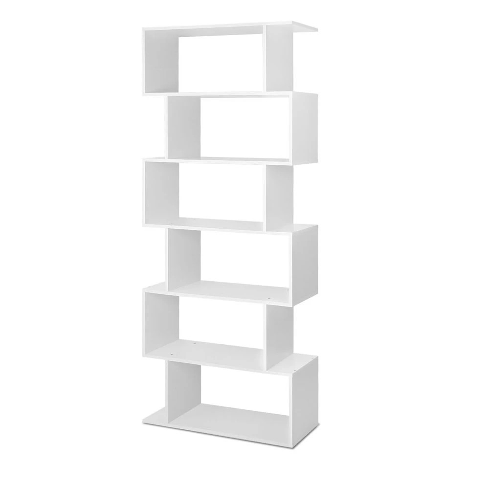1 Artiss Bookshelf 6 Tiers - White, 1 of 6