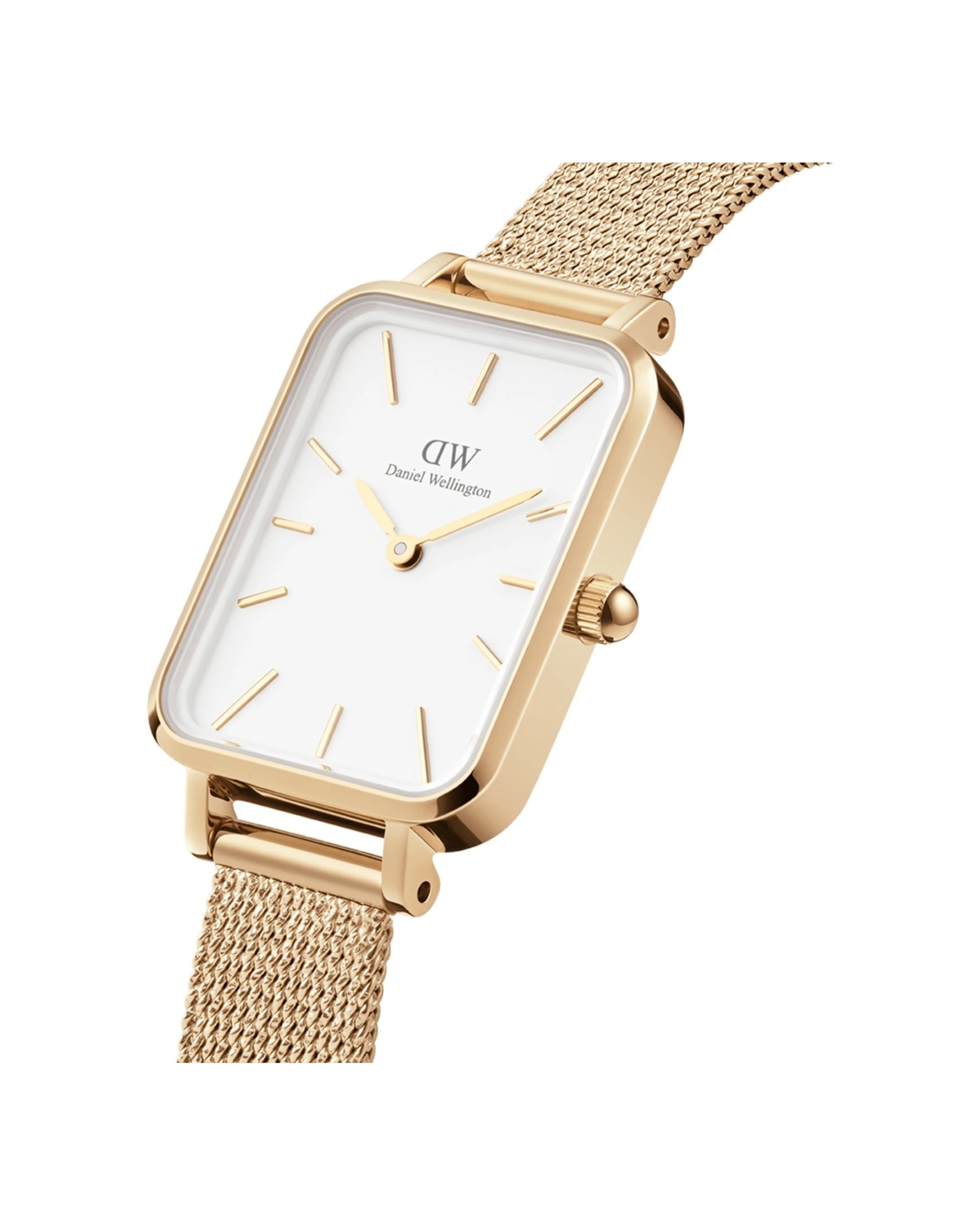 2 Daniel Wellington Quadro 20x26mm Pressed Evergold Gold Stainless Steel Watch White Dial, 2 of 5