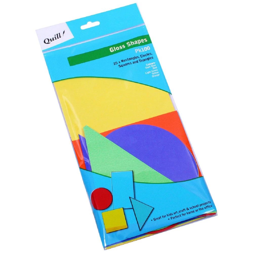 1 Quill Poster Board Gloss Shapes Assorted 100 Pack, 1 of 1