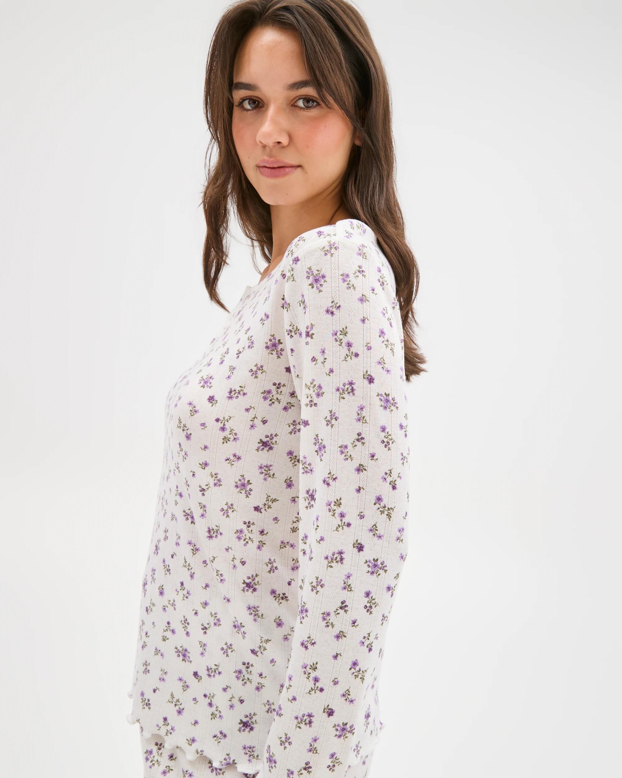 4 Target Woman Pointelle Henley Top DITSY FLORAL, 4 of 6