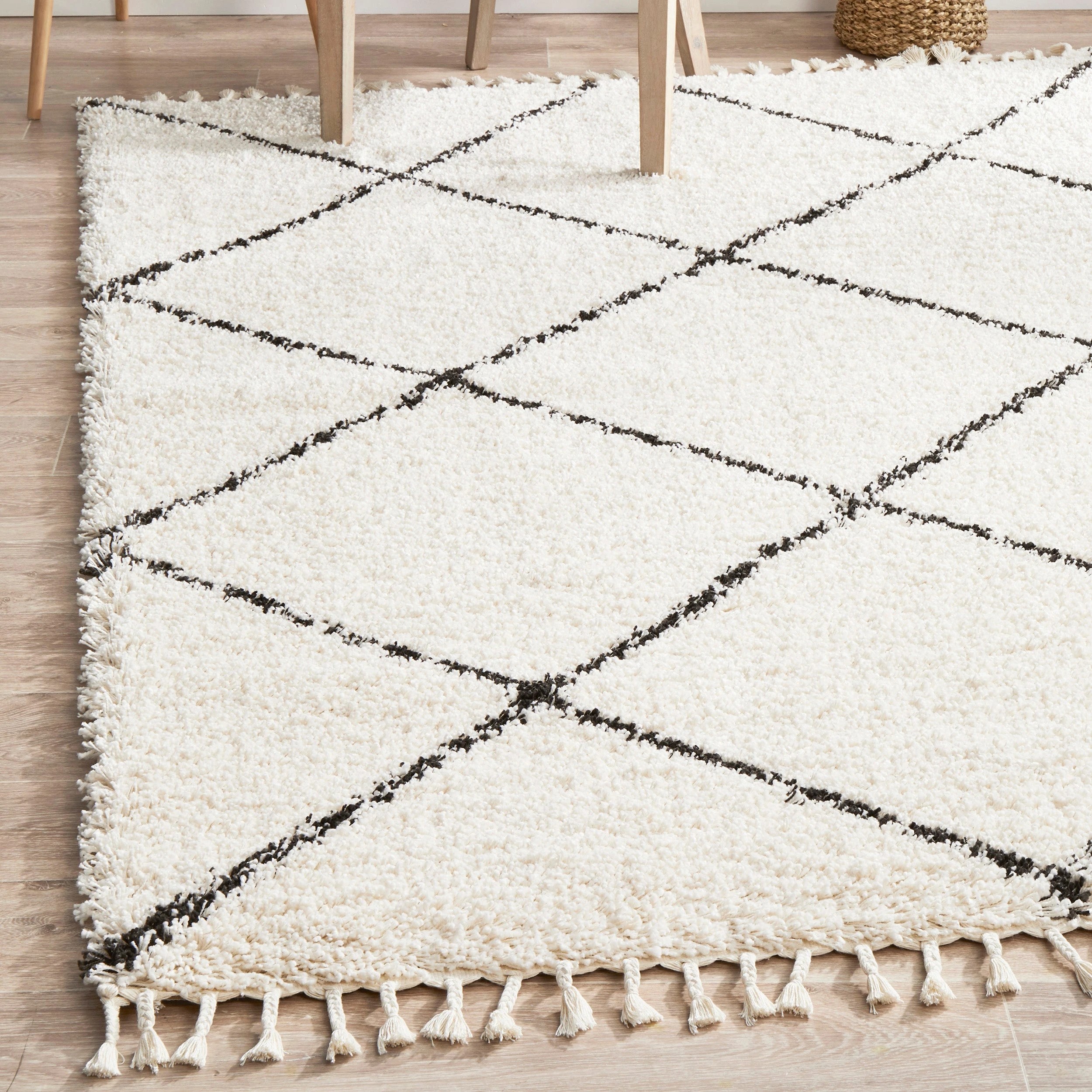 2 Common Ground Rugs Amber 22 290x200cm - Large Shag Rug - White, 2 of 7