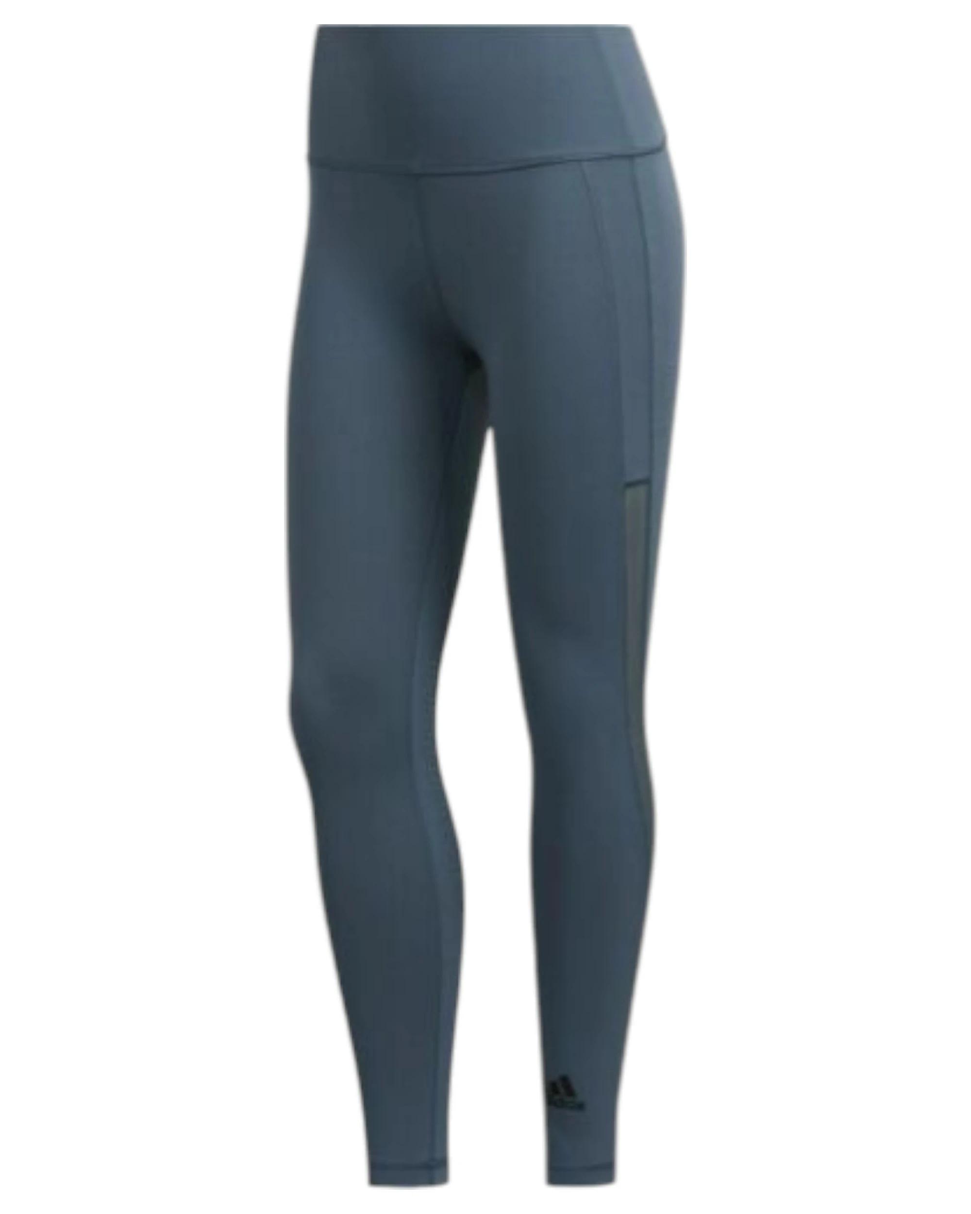 1 Adidas Womens Blue Heat Training Sport Leggings LEGACY BLUE, 1 of 7