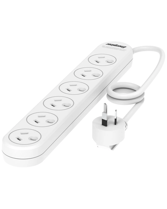 Energizer 6 Outlet Surge Protected Switched Powerboard