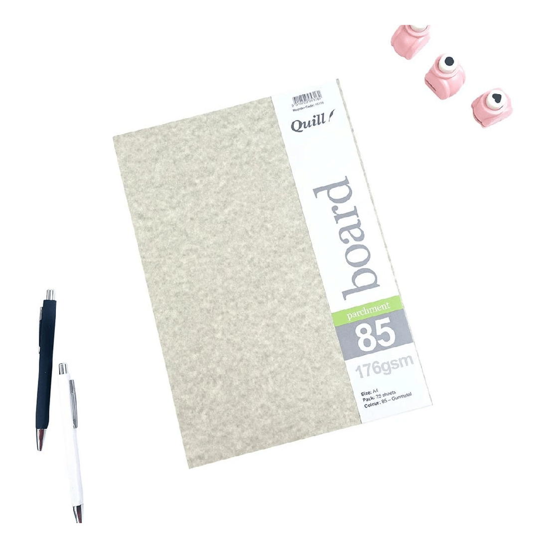 2 Quill Parchment 176gsm A4 Board Gunmetal 25 Pack, 2 of 3