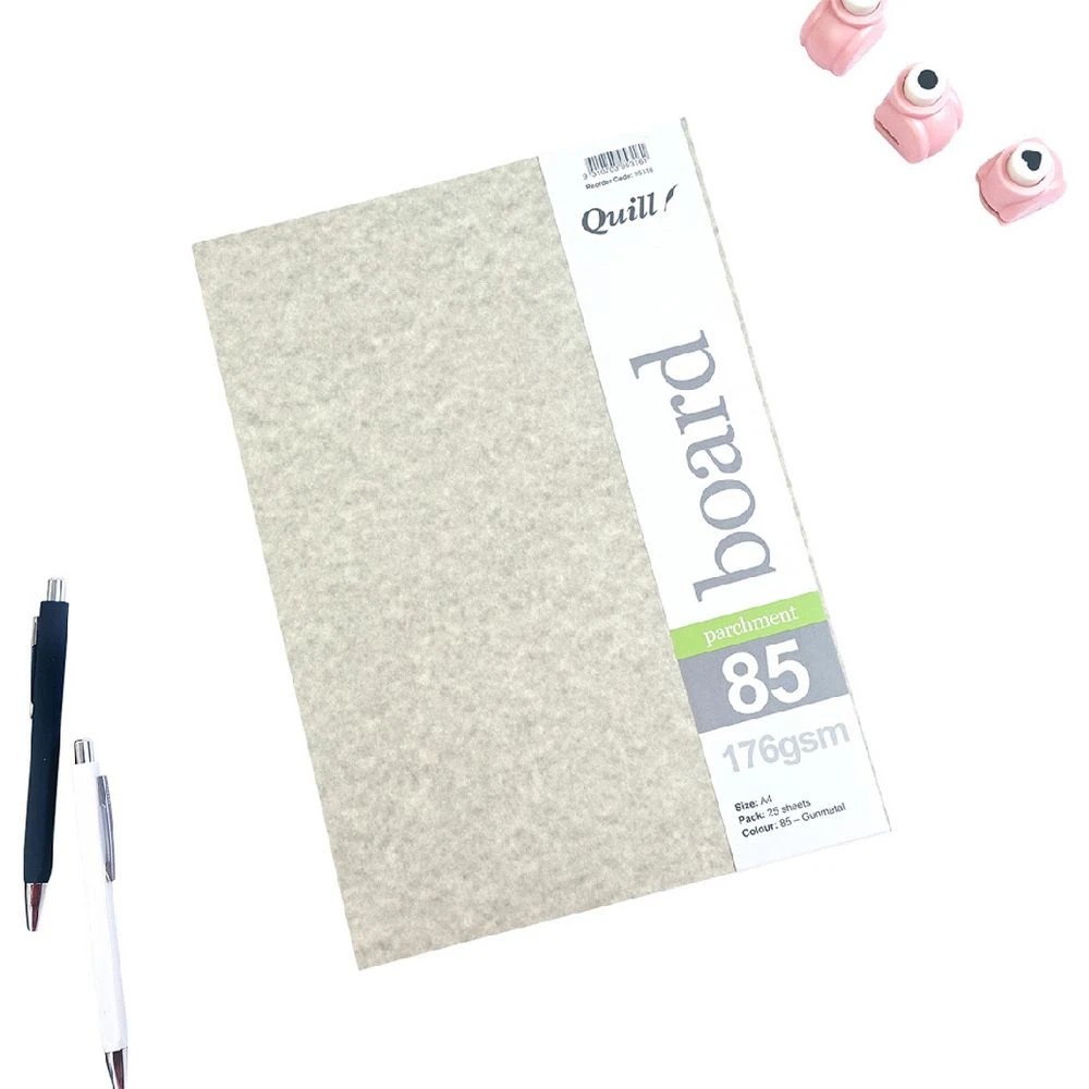 2 Quill Parchment 176gsm A4 Board Gunmetal 25 Pack, 2 of 3
