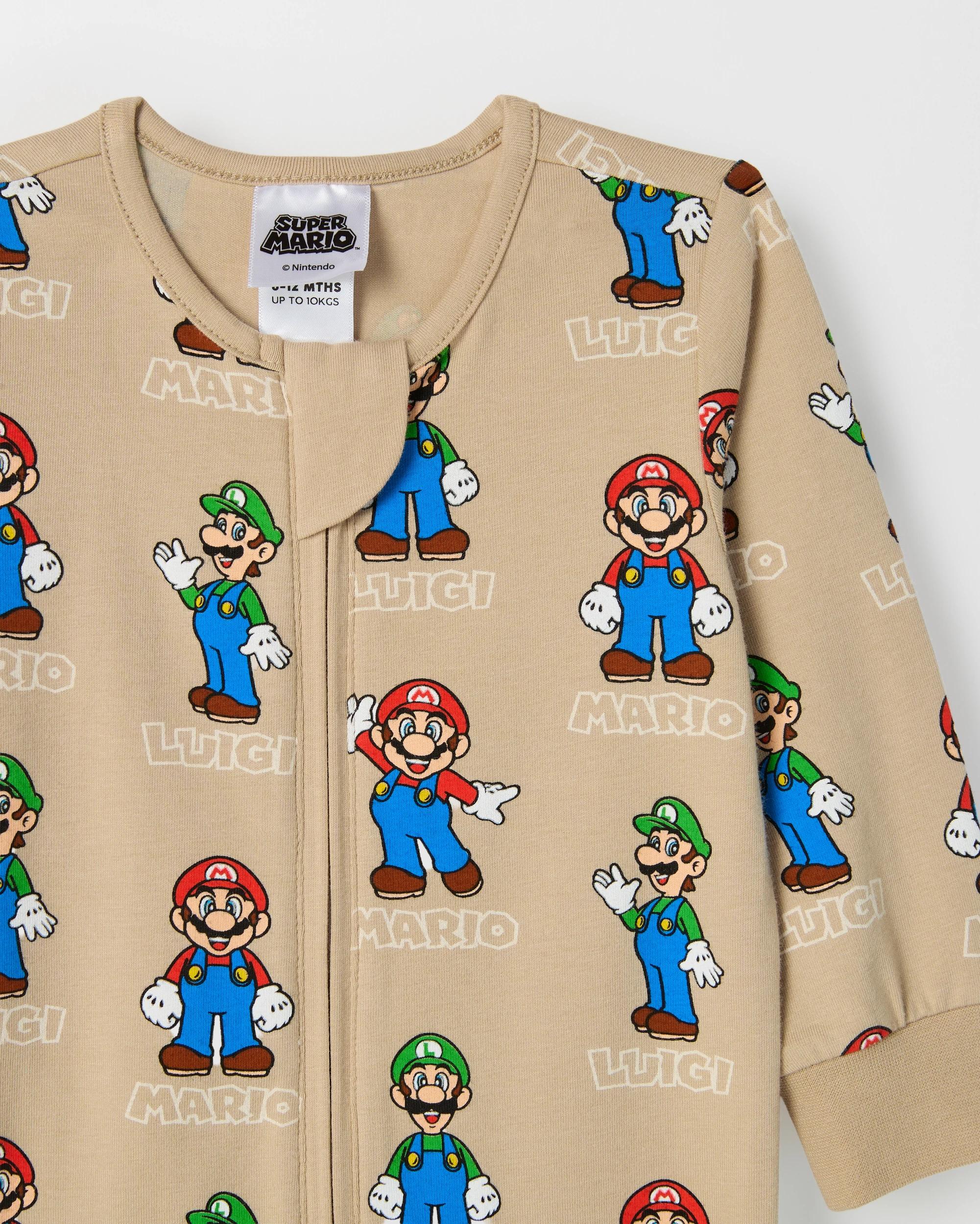 2 Super Mario Australian Cotton Baby Zip Coverall DOESKIN BROWN TAUPE, 2 of 2