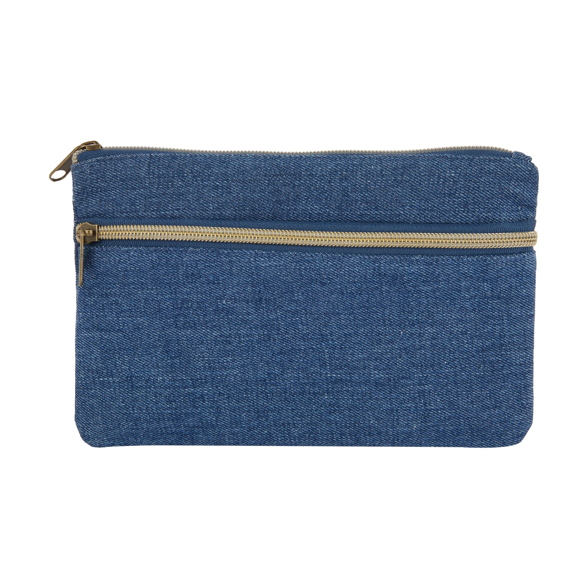 1 Denim Twin Zip Pencil Case, 1 of 6
