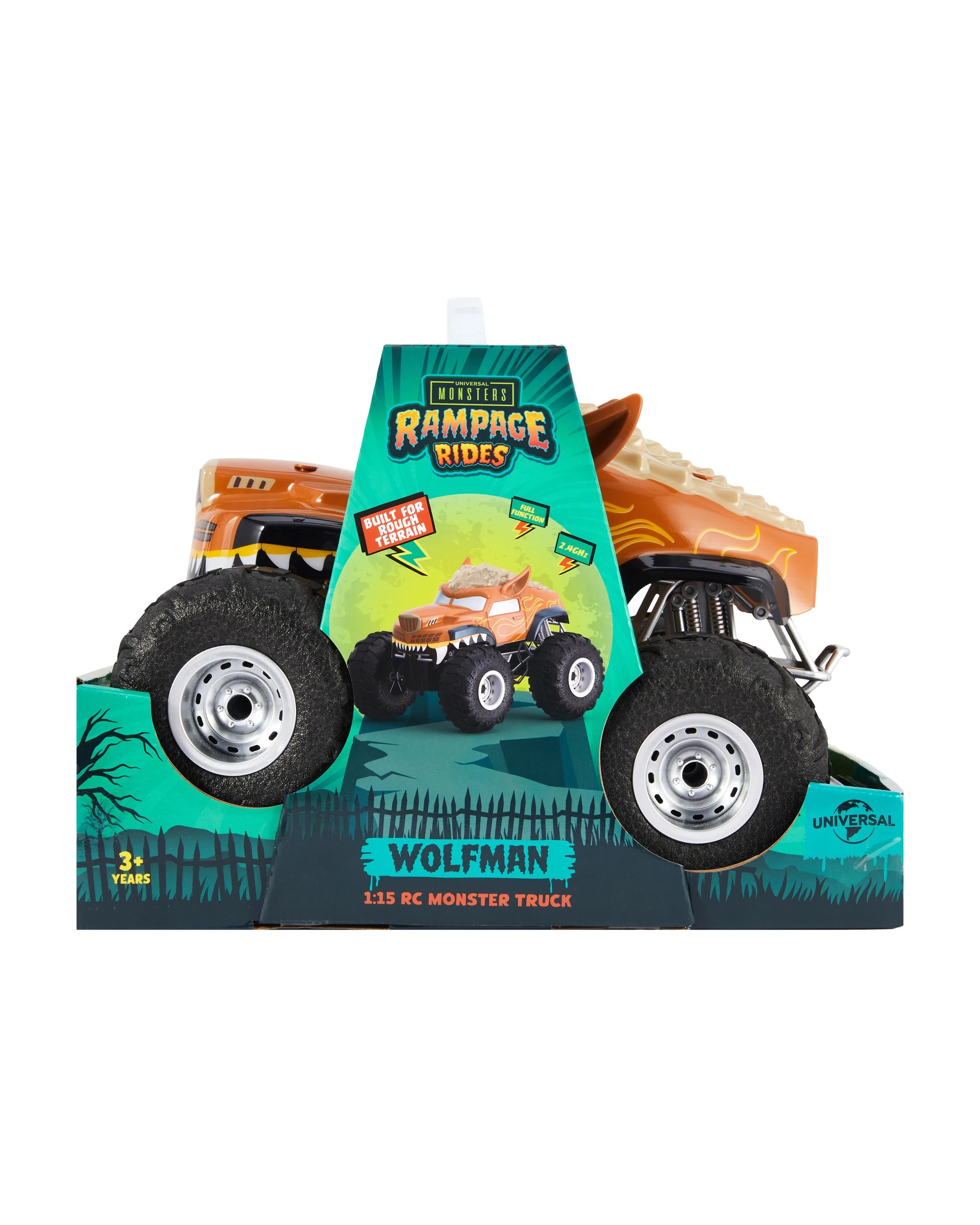 1 Universal Monsters Rampage Rides Wolfman 1:15 RC Monster Truck, 1 of 8