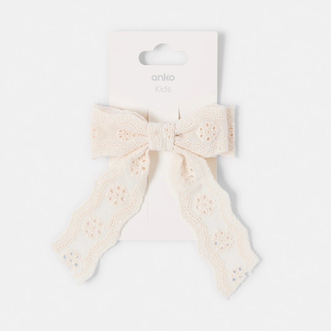 5 White Broderie Bow Hair Clip, 5 of 5