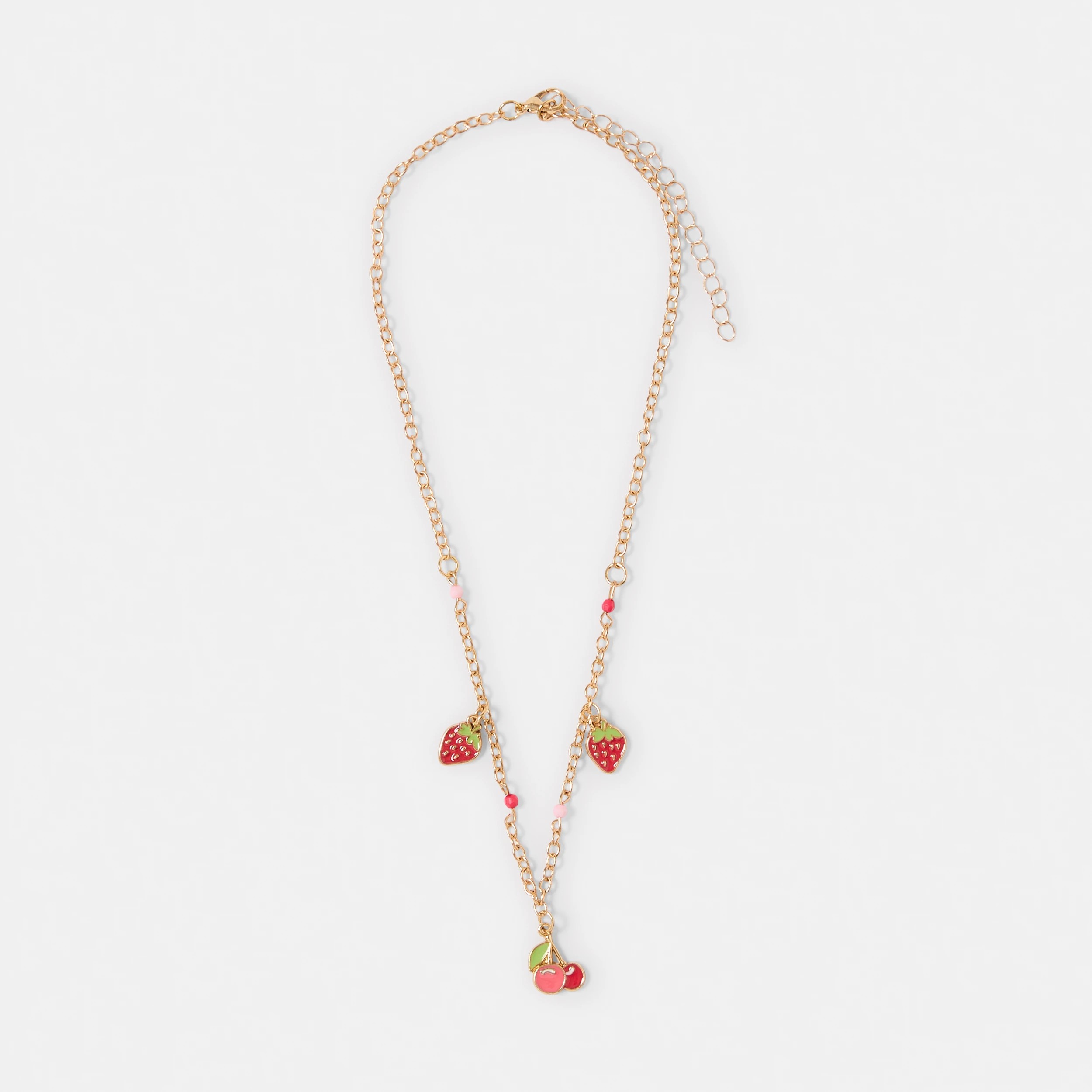 2 Fruit Necklace and Bracelet Set - Gold Tone and Red, 2 of 5