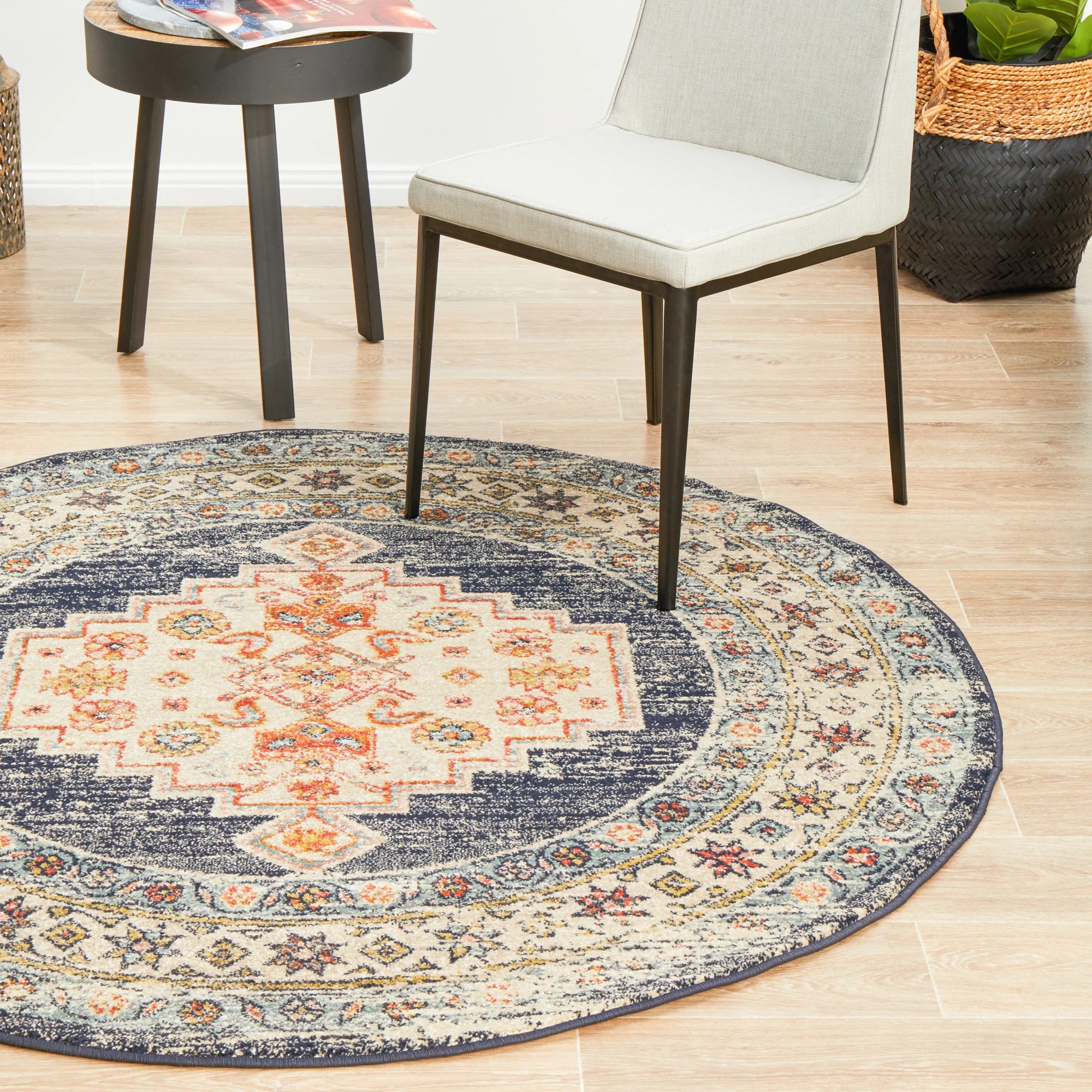 3 Common Ground Rugs Eterna 855 150x150cm - Small Round Rug - Blue, 3 of 8