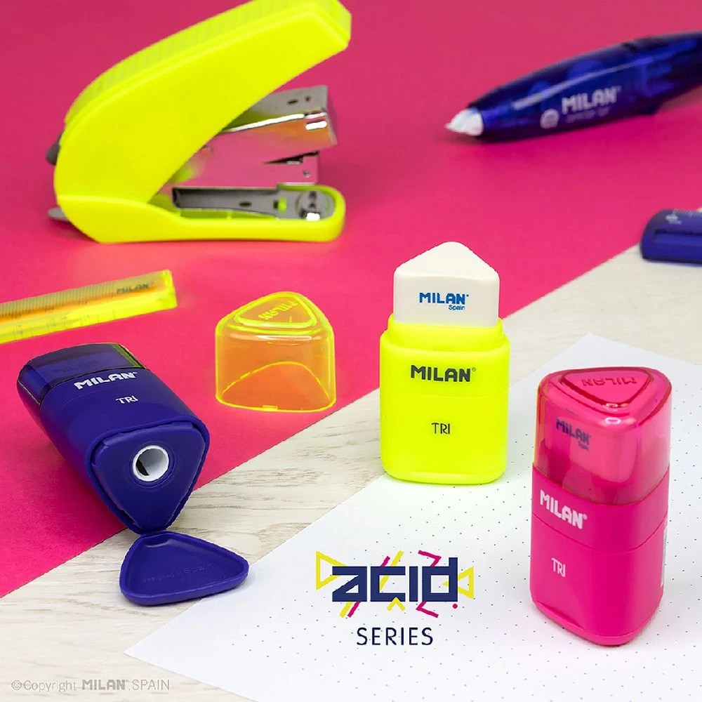 5 Milan Tri 1 Hole Sharpener and Eraser Assorted, 5 of 6