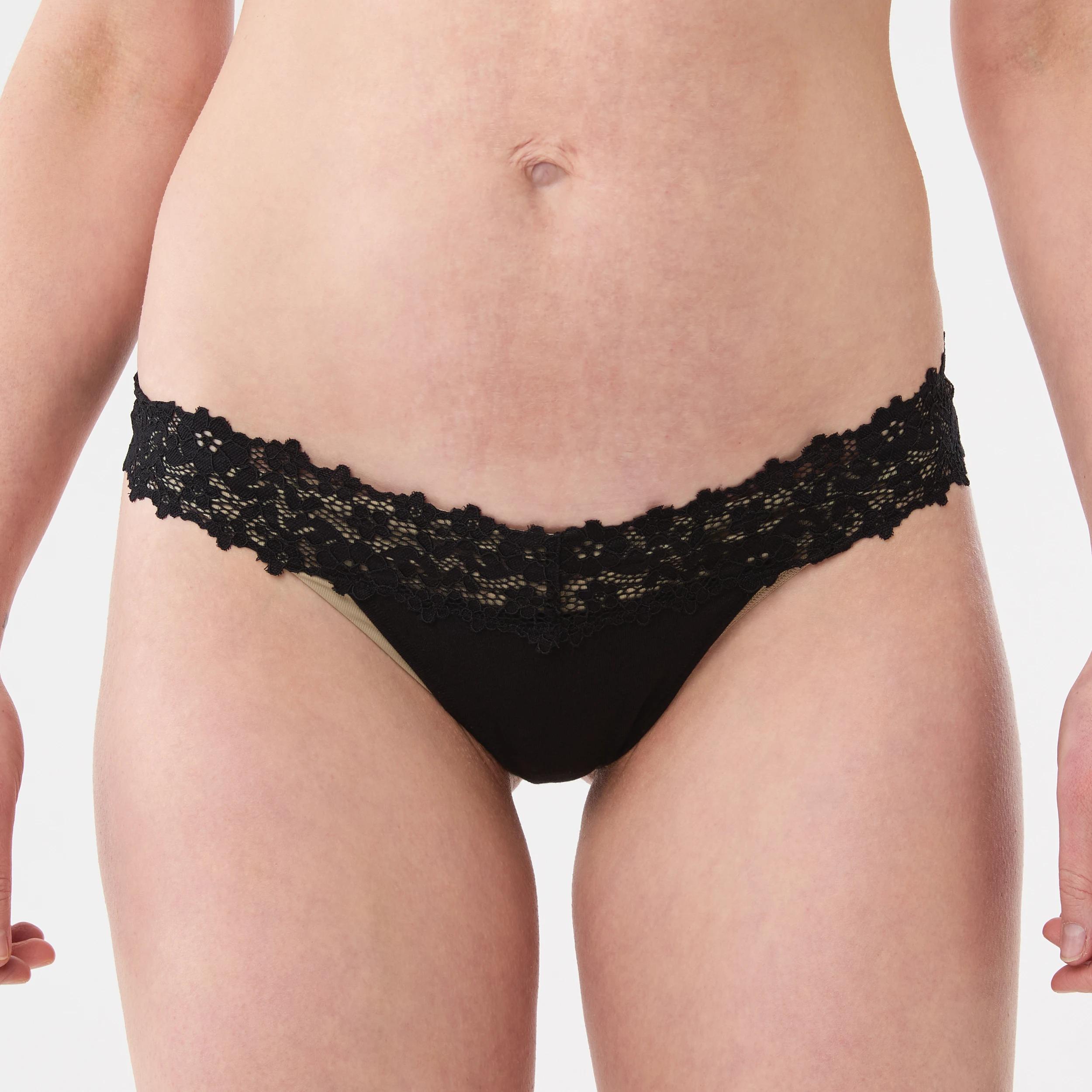 5 3 Pack Cotton Lace G-String Briefs BLACK, SOFT CLAY, HYDRANGEA, 5 of 8