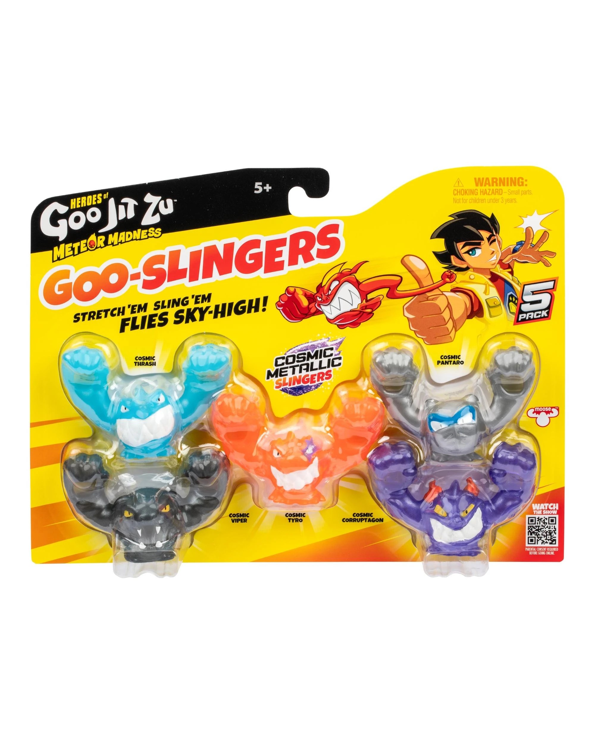 1 Heroes of Goo-Jit-Zu Series 13 Meteor Madness Goo Slingers Cosmic Metallic Slingers 5 Pack, 1 of 6